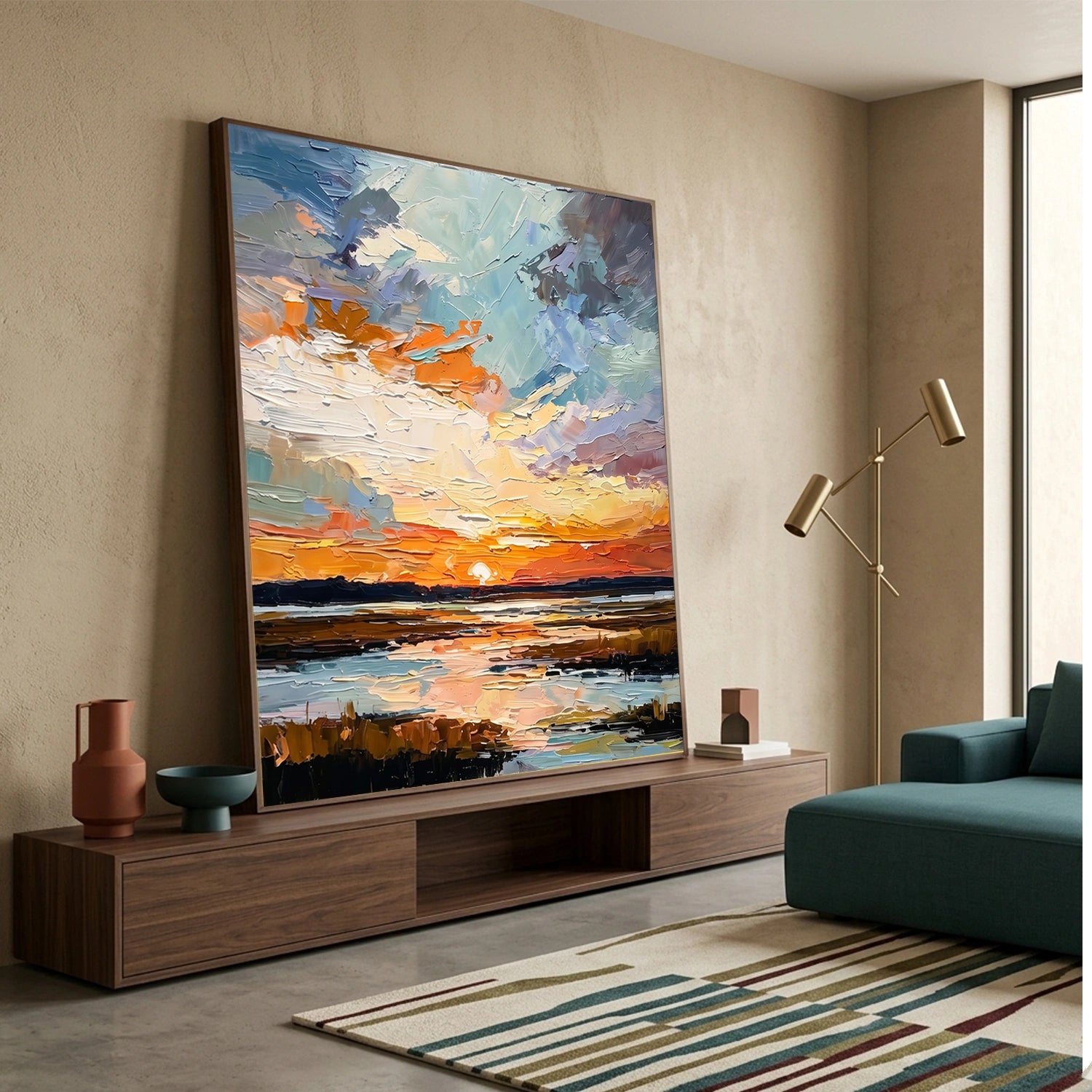 Abstract Ocean And Sky Canvas Art #OC190