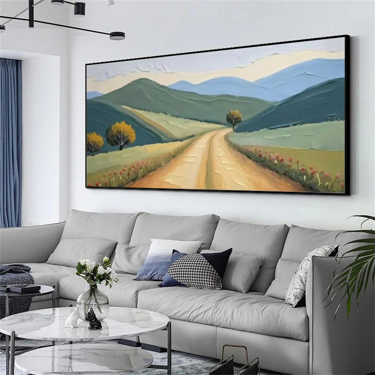 Abstract Mountain Textured Canvas Art #BT071