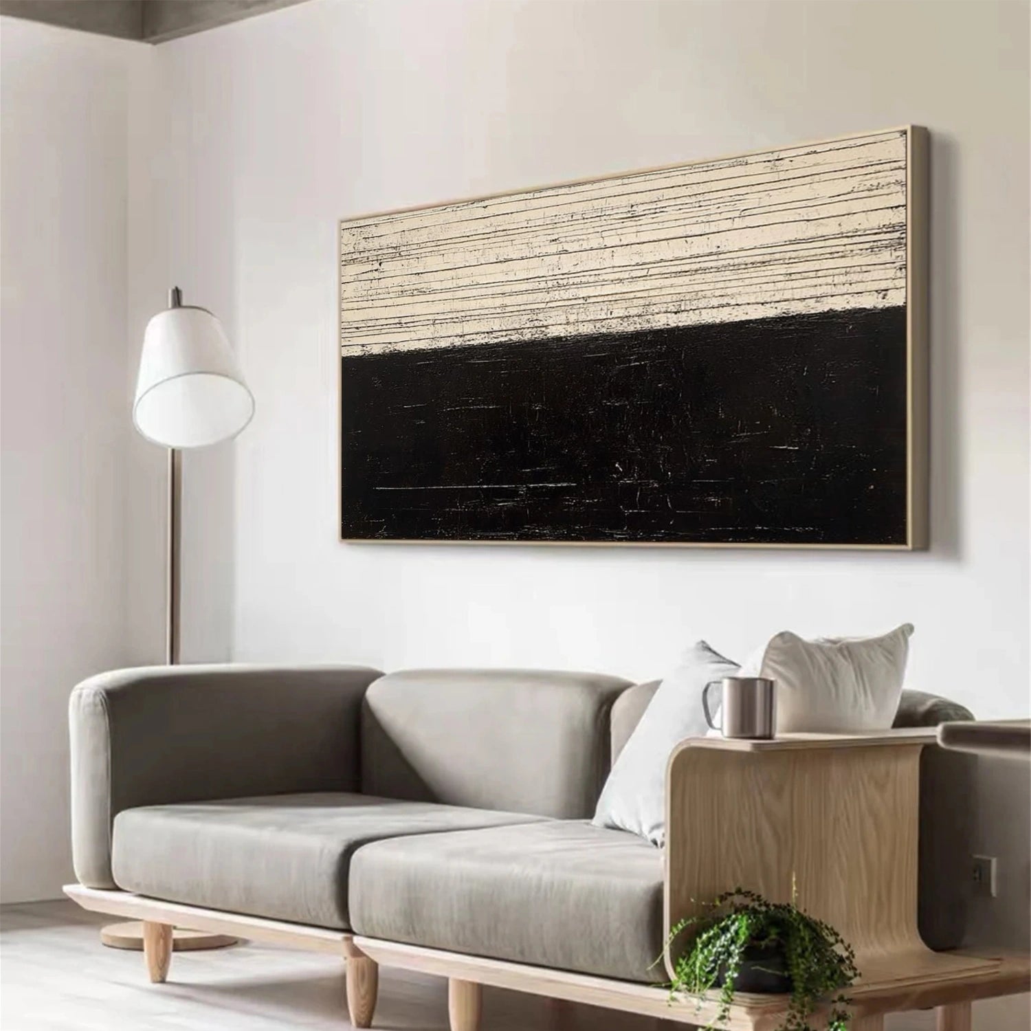 Black and White Wabi Sabi Textured Wall Art #VS094
