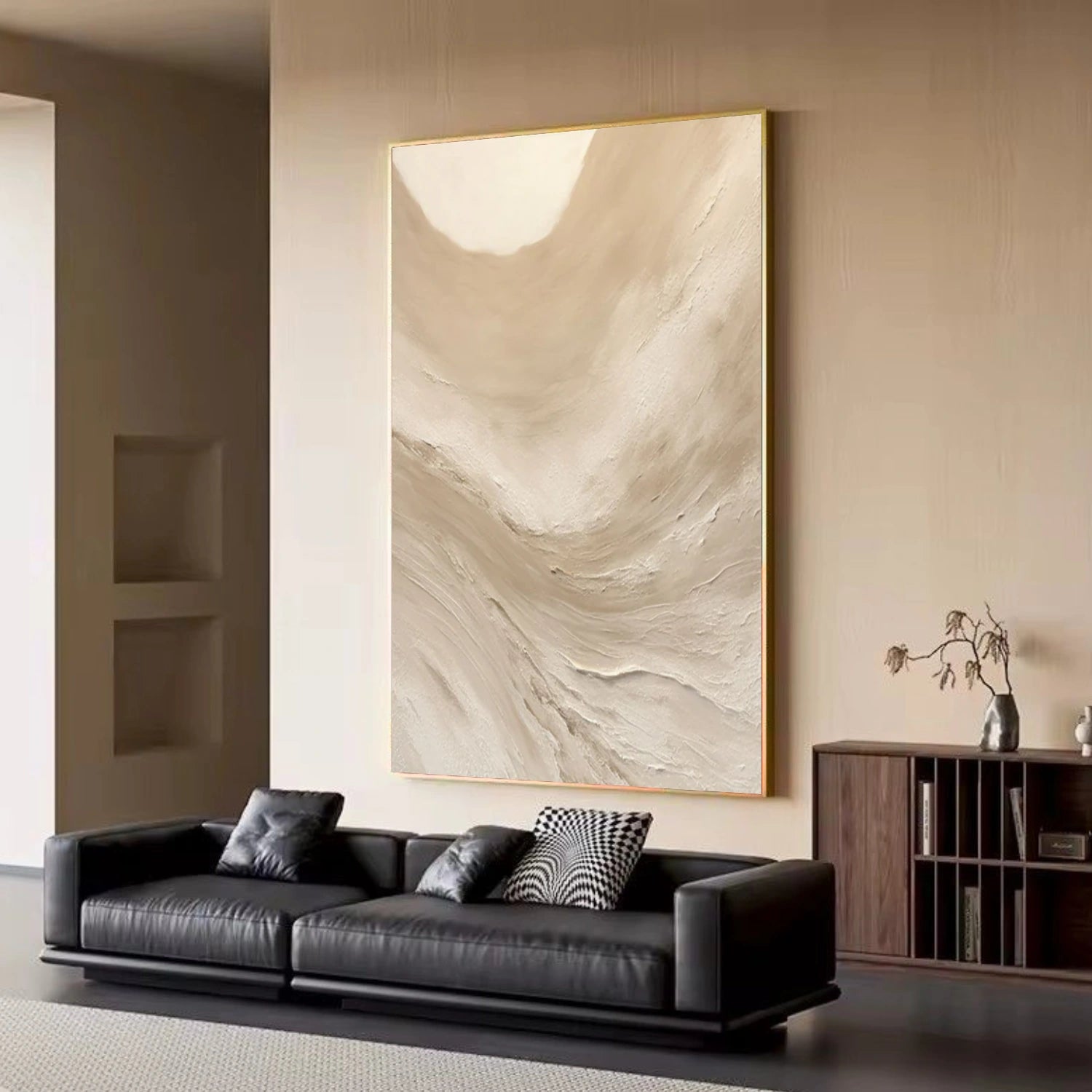 Beige MinimalistΒ Textured Canvas Art #WM119