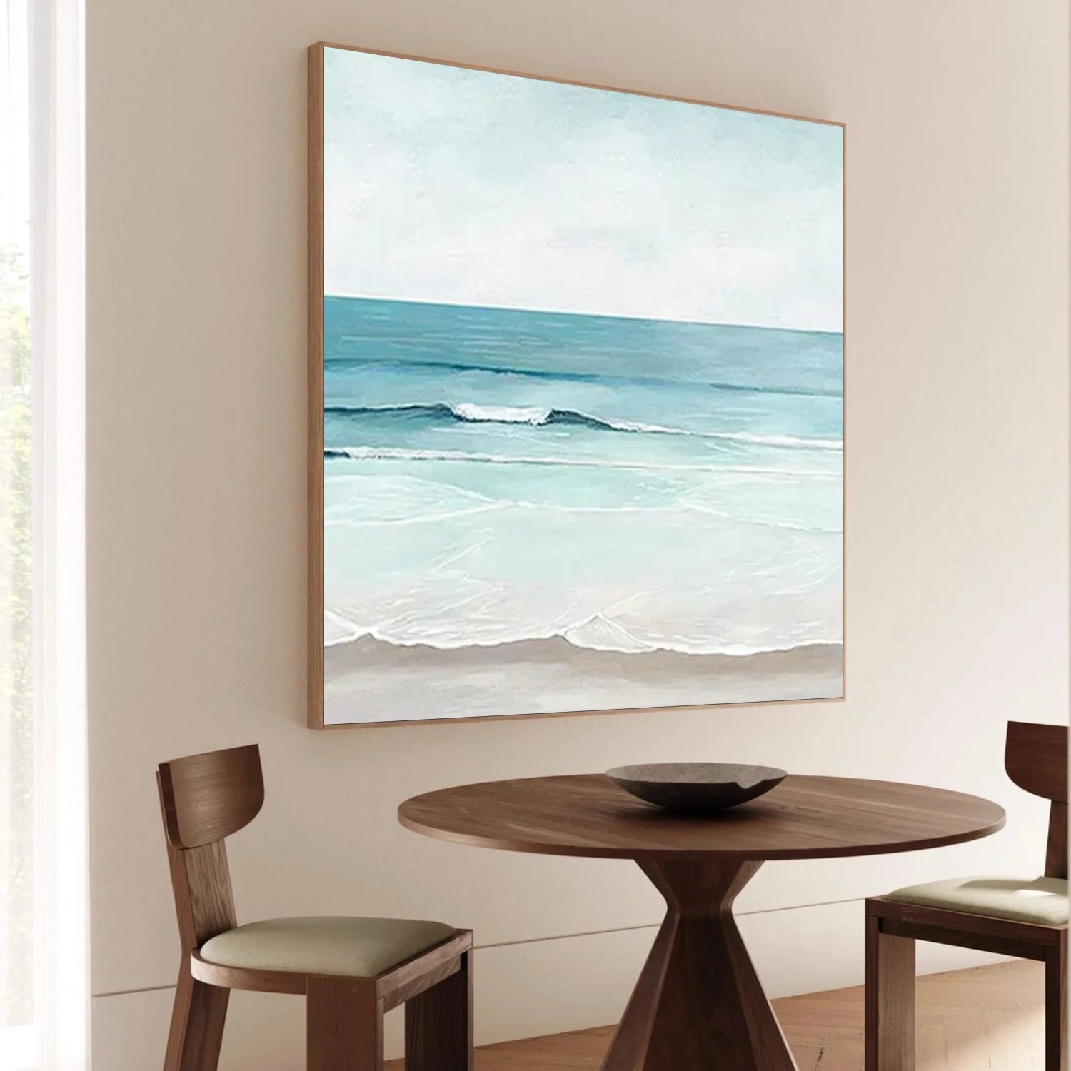Abstract Ocean And Sky Textured Canvas Art #OC155