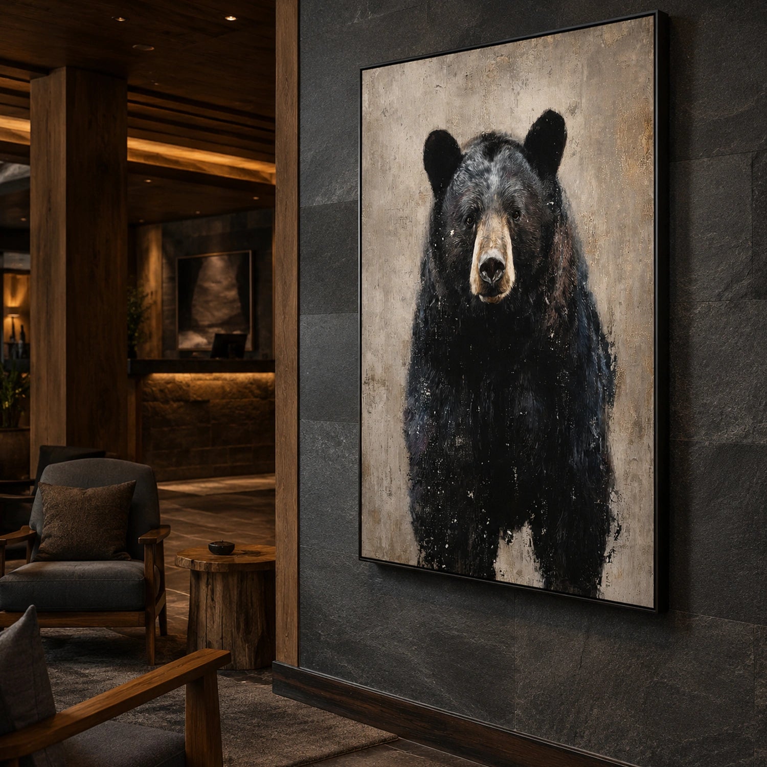 Abstract Animal Bear Canvas Art #DW150