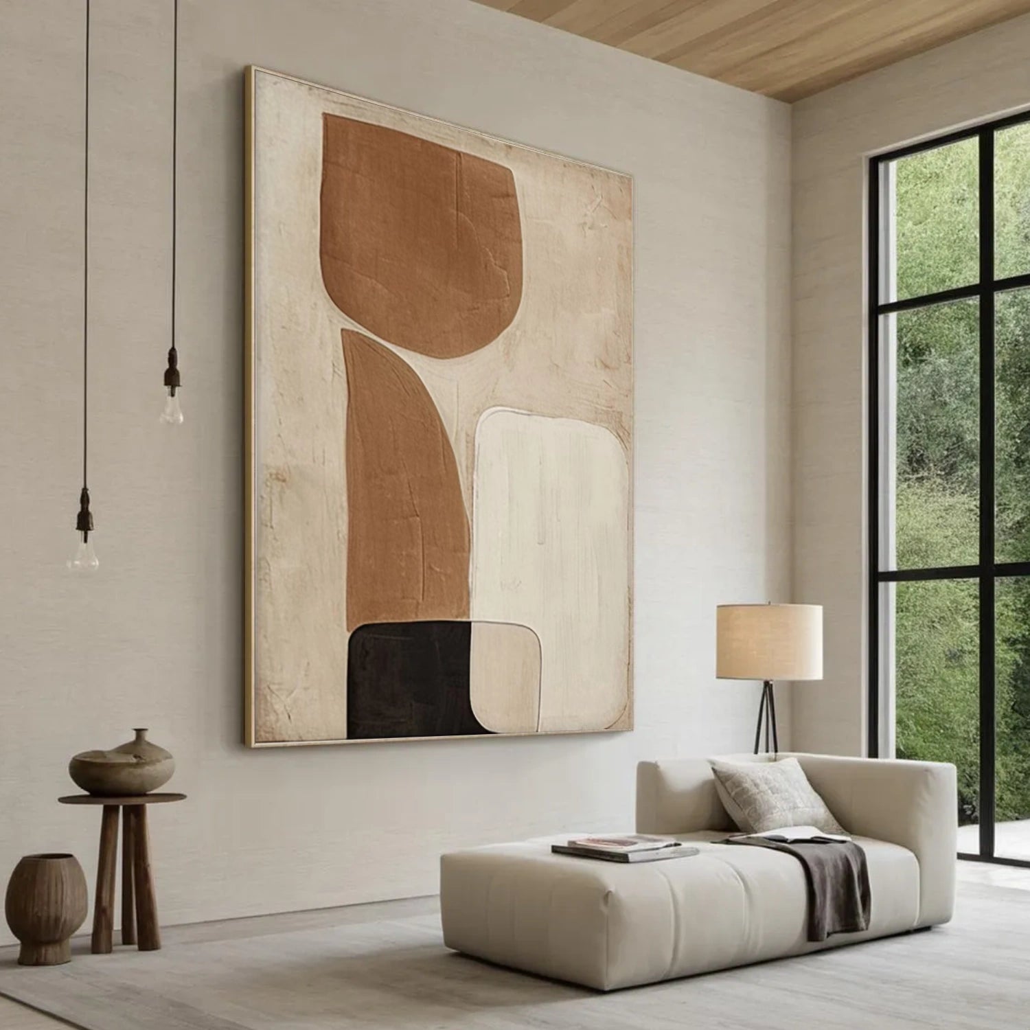 Beige and Brown Abstract Wall Art #VA162