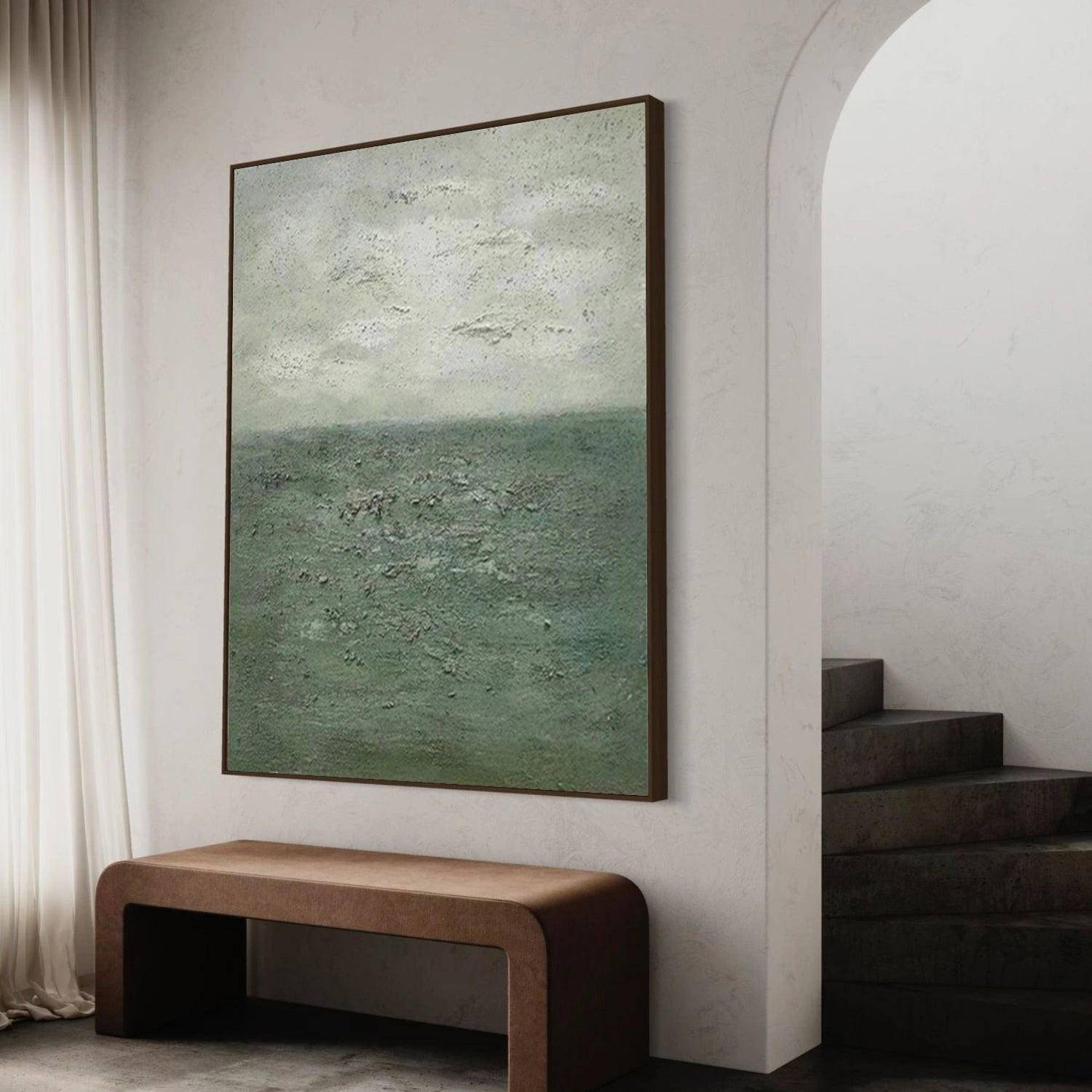 Green Wabi Sabi Textured Wall Art #VS189