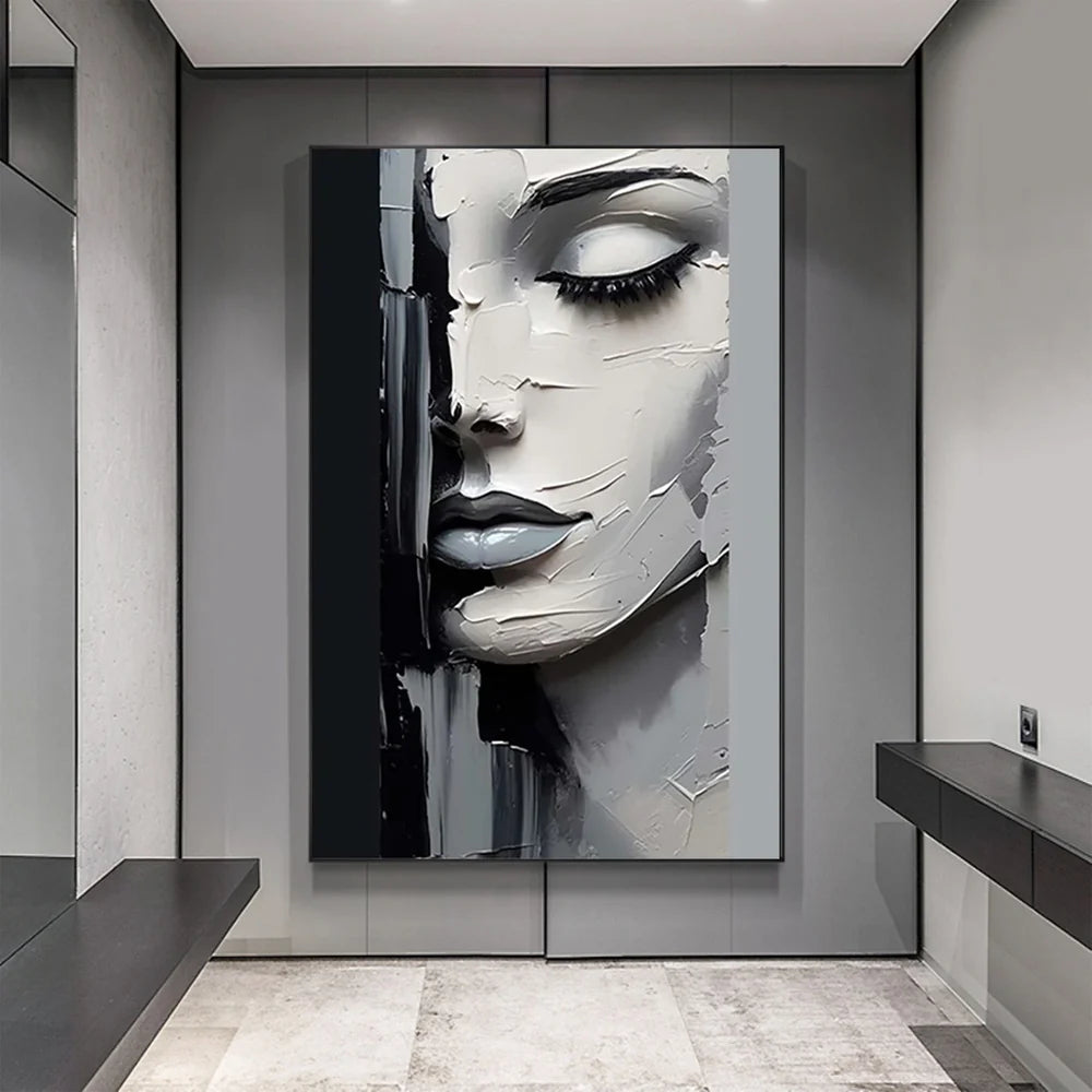 Abstract Portrait Textured Wall Art # LA027