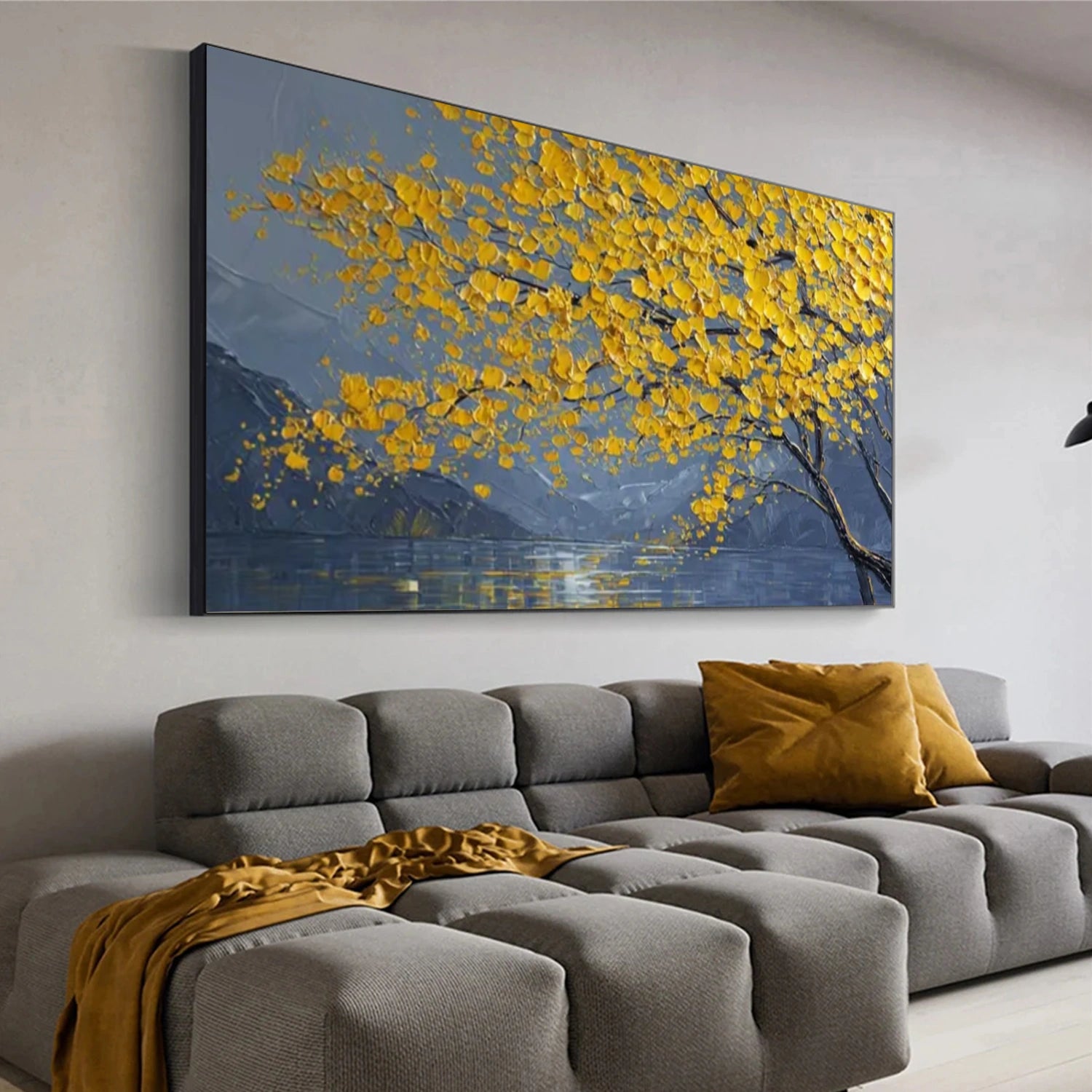 Abstract Flower And Tree Textured Canvas Art #MF100