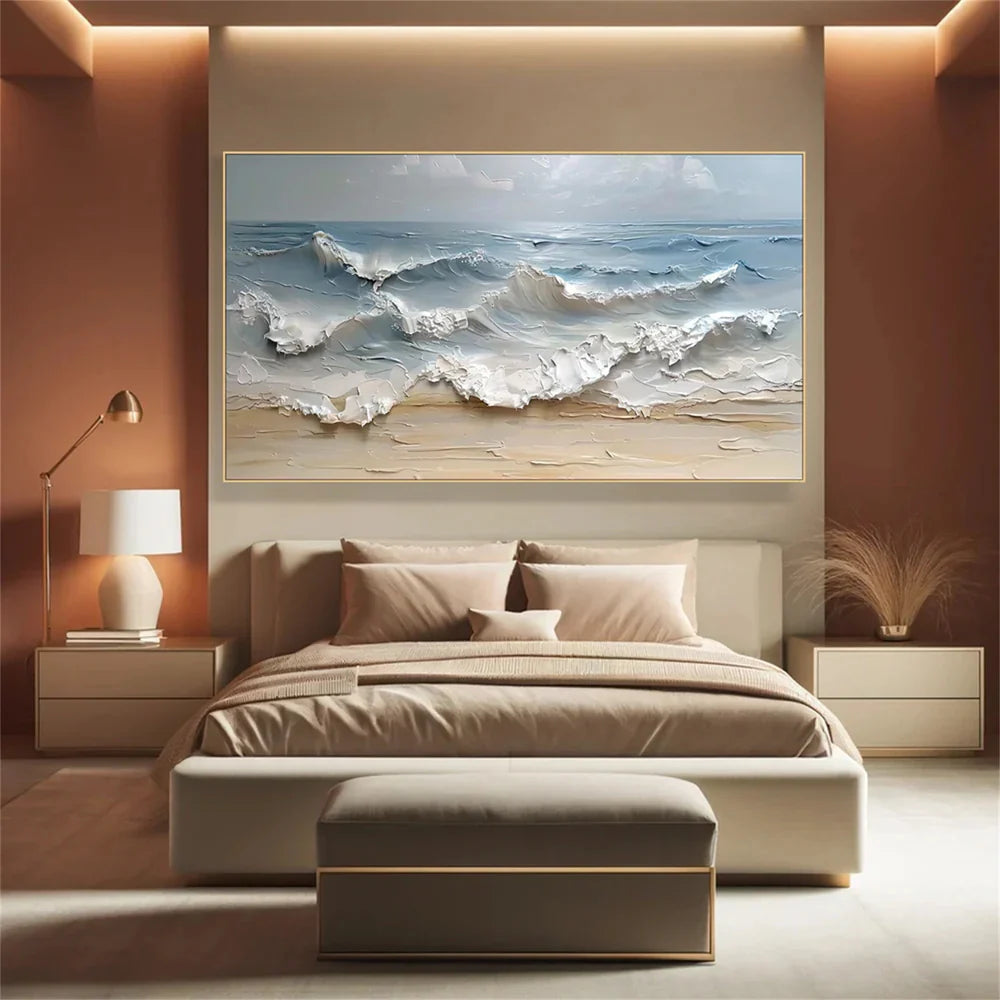 Abstract Ocean And Sky Textured Canvas Art # OC010