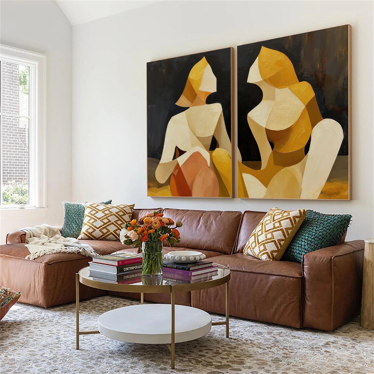 Abstract Portrait Wall Art Set of 2 # LA041