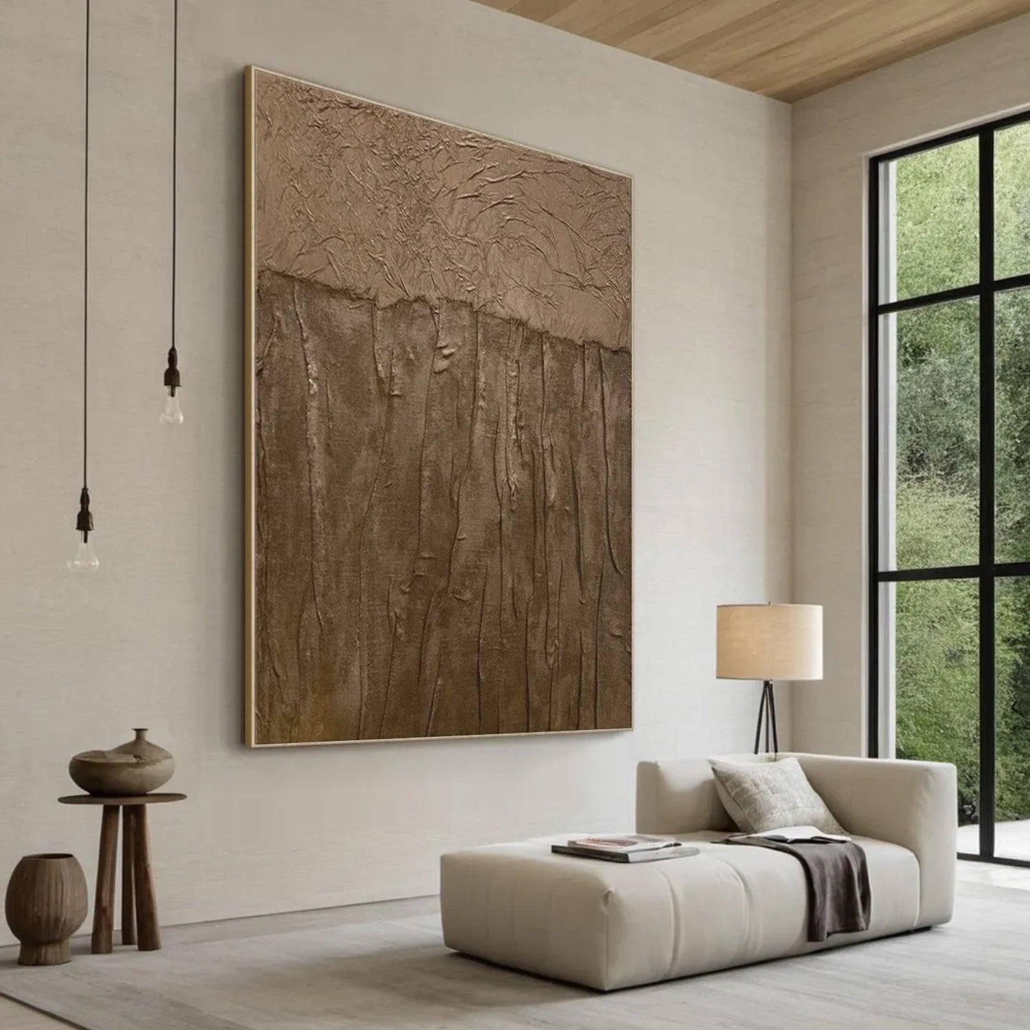 Brown Abstract Textured Wall Art #VA148