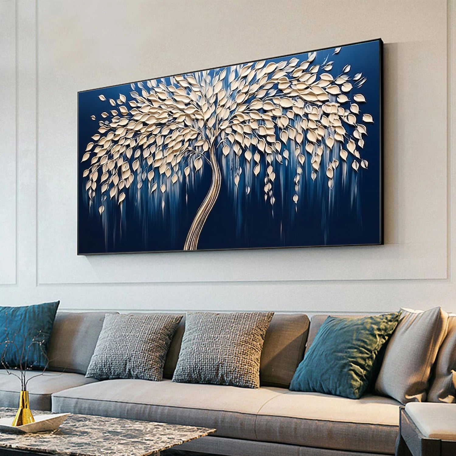 Abstract Flower And Tree Textured Canvas Art #MF189