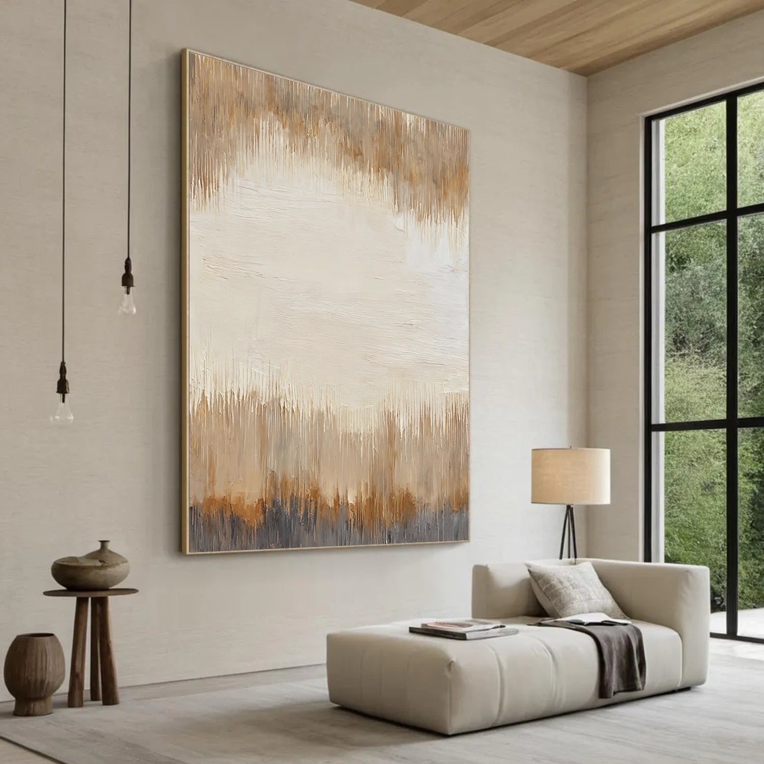 Beige and Brown Abstract Wall Art #VA205