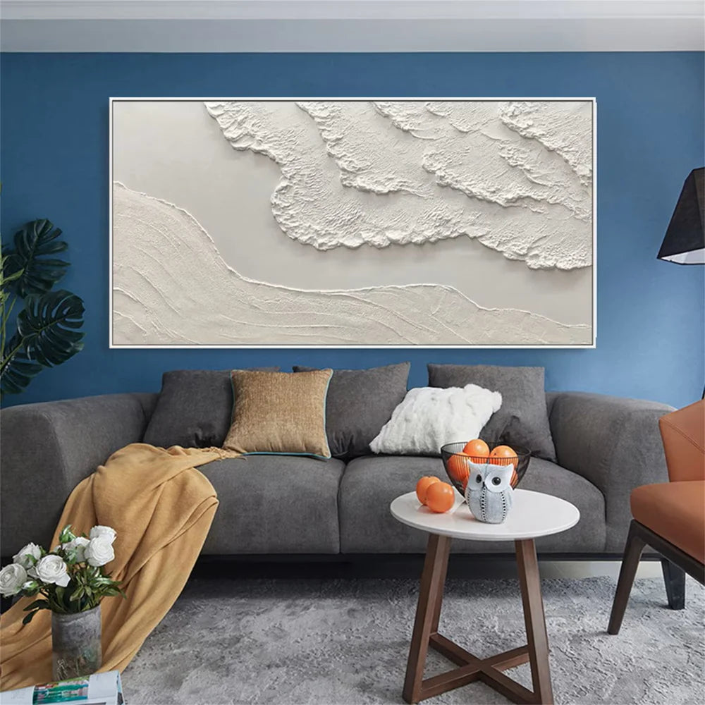 White Minimalist Textured Wall Art #WM020