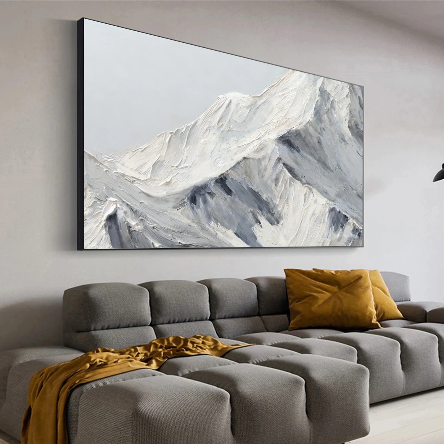 Minimalist Mountain Textured Canvas Art #BT056