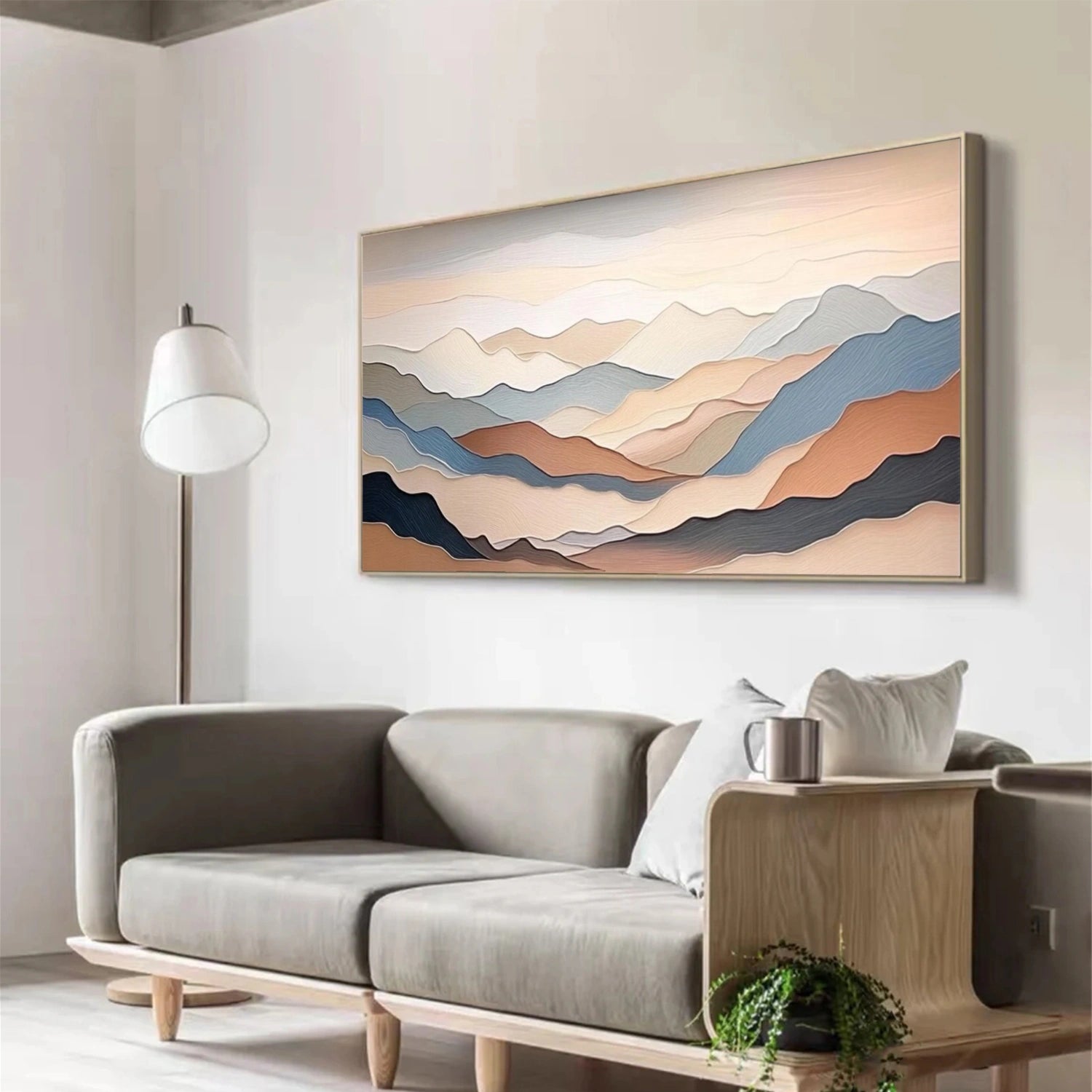 Minimalist Mountain Textured Canvas Art #BT045