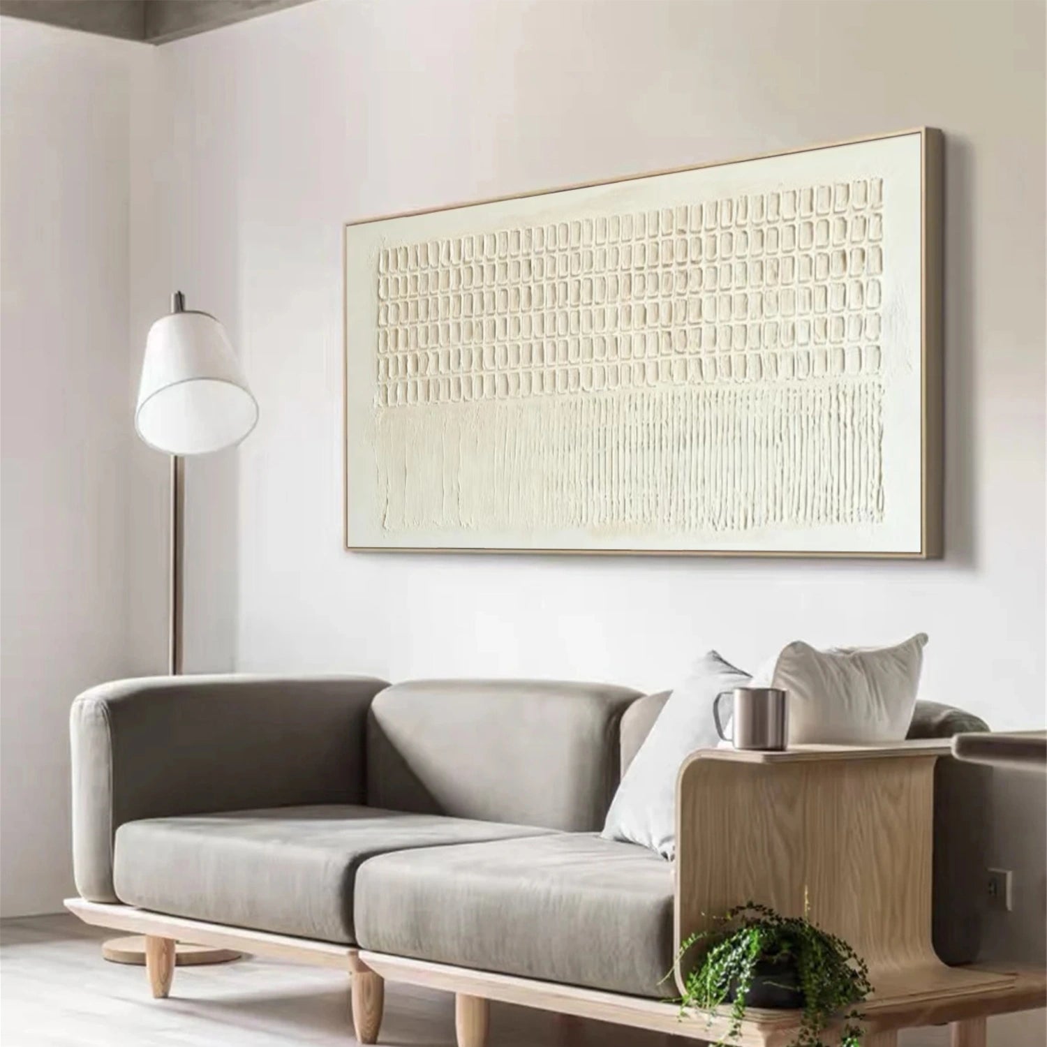 Beige Minimalist Textured Canvas Art #WM081