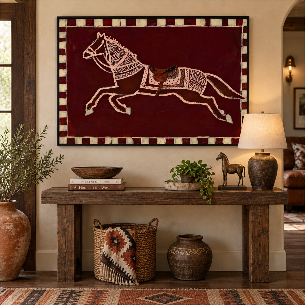 Abstract Animal Horse Canvas Art #DW160