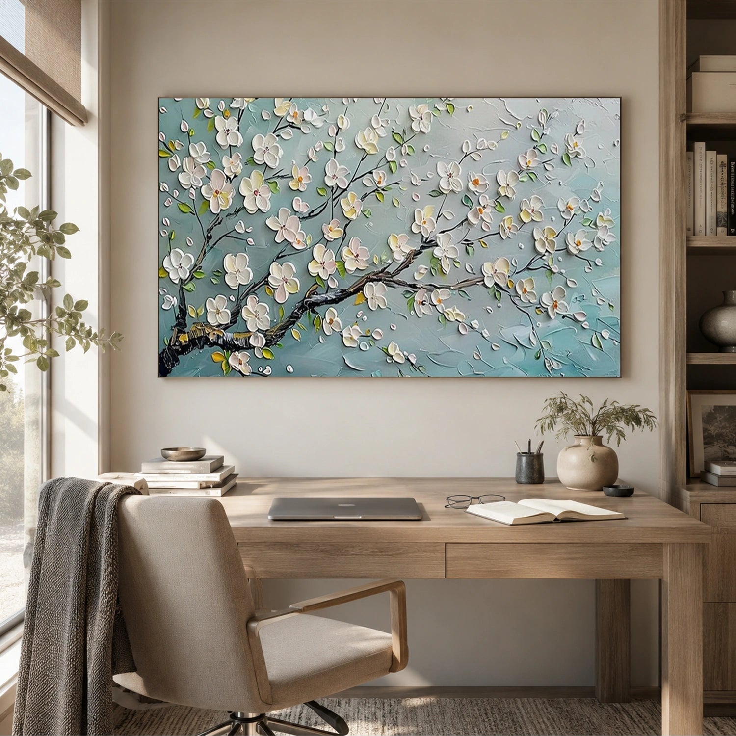 Abstract Flower And Tree Textured Canvas Art #MF219
