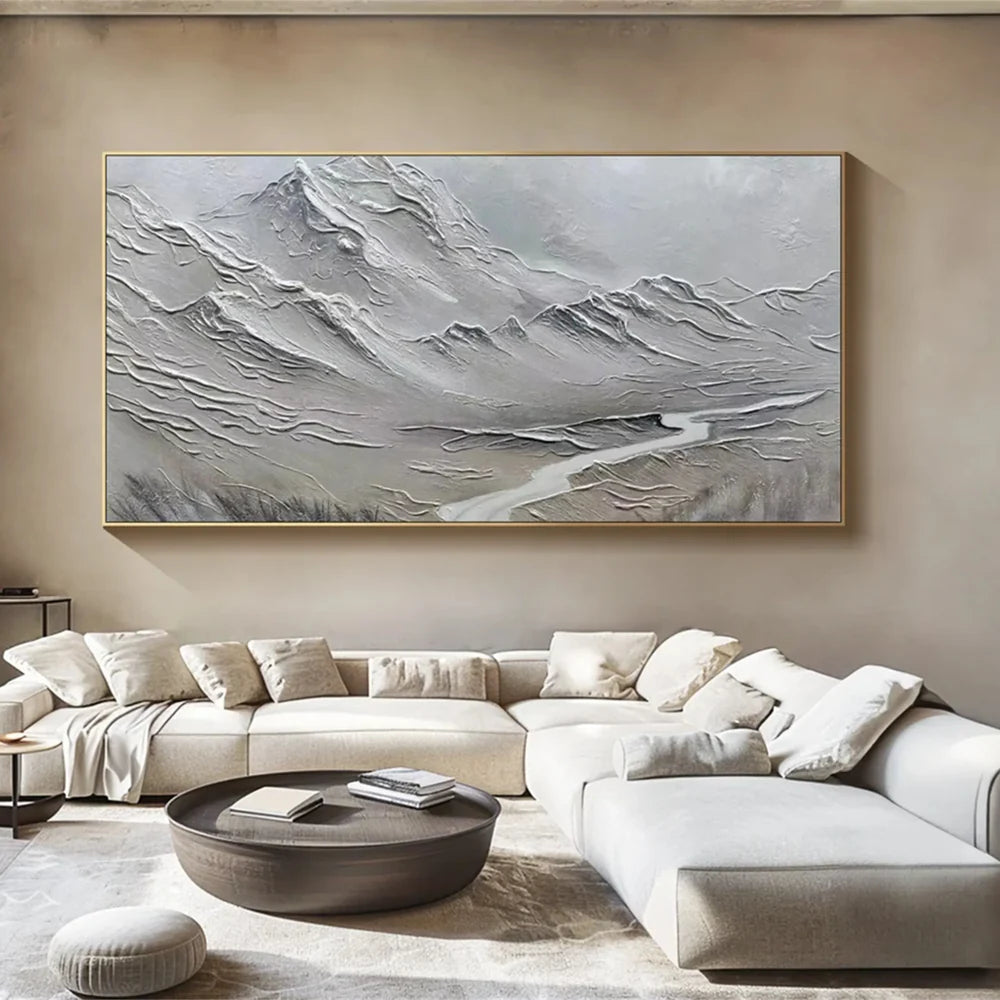 Abstract Mountain Textured Canvas Art #BT038