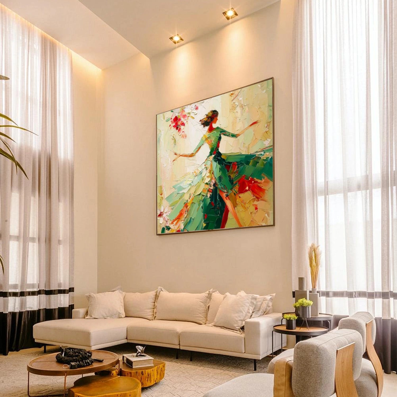 Colorful Abstract Portrait Textured Wall Art # LA031