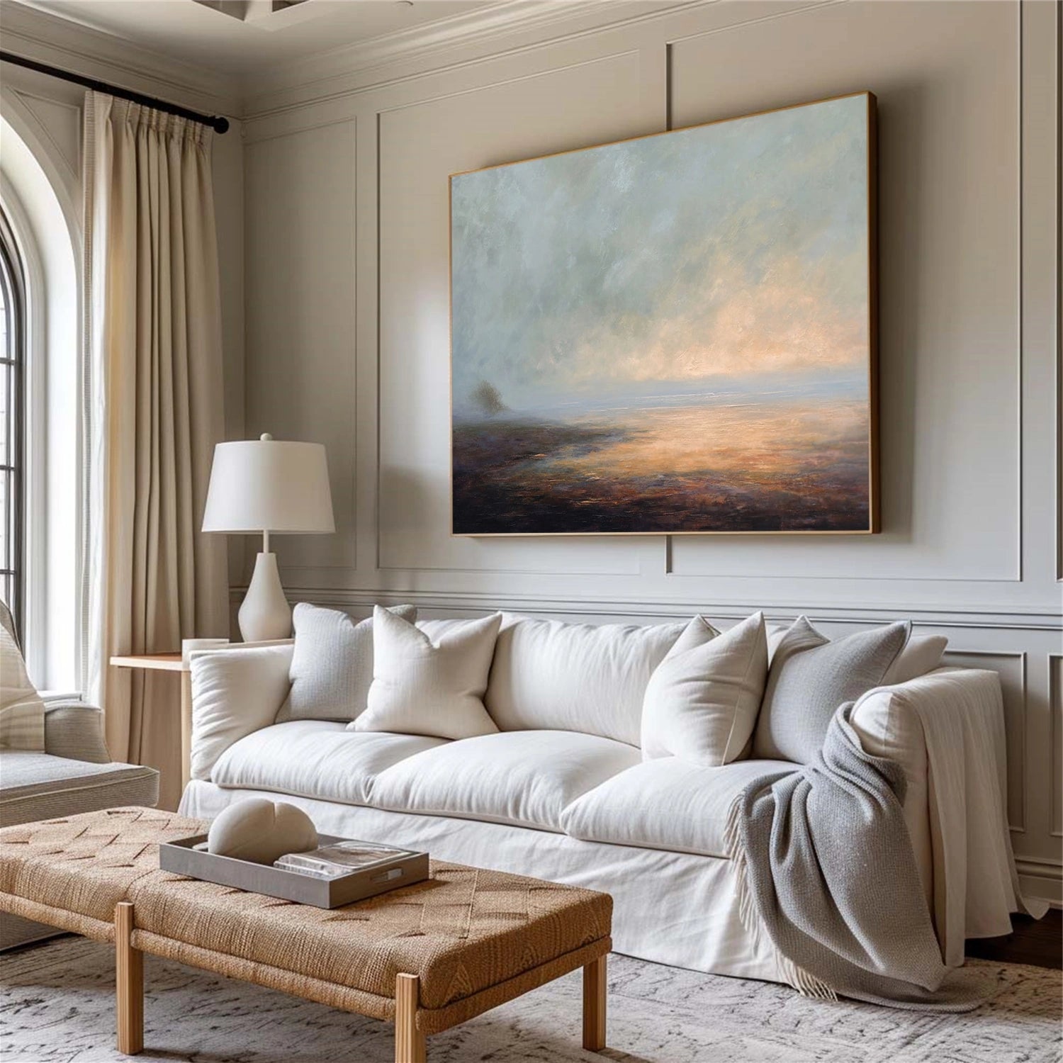 Abstract Ocean And Sky Canvas Art #OC175