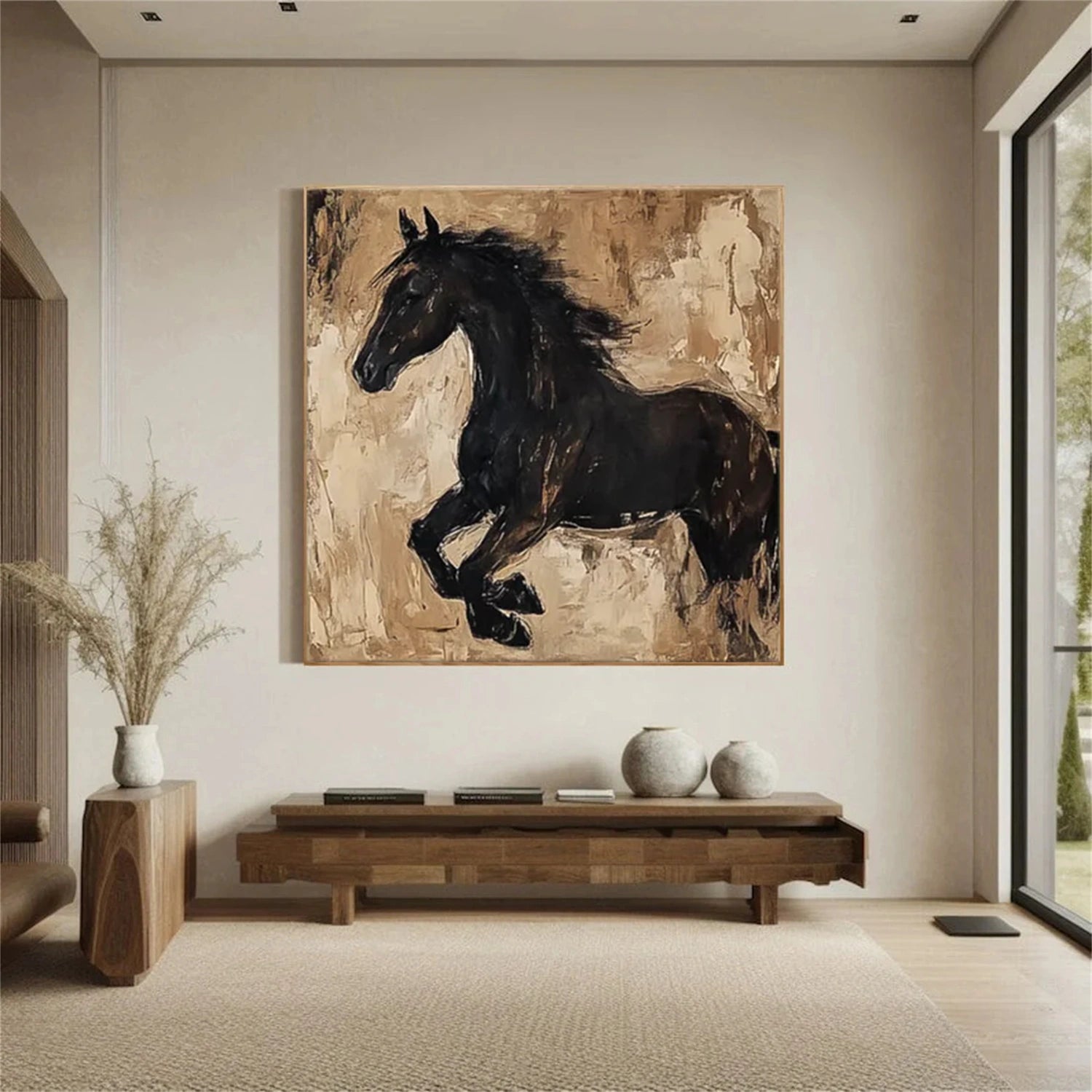 Abstract Animal Horse Canvas Art #DW094