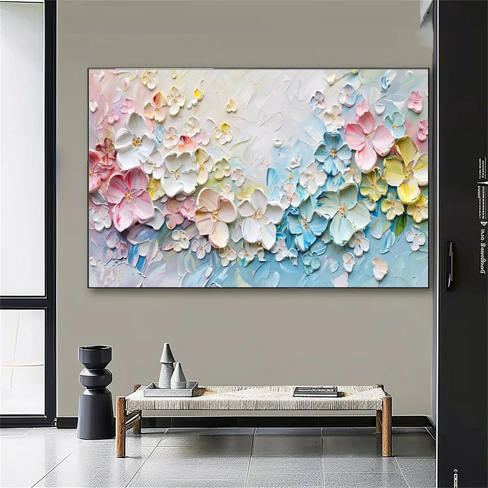 Abstract Flower And Tree Textured Canvas Art #MF006