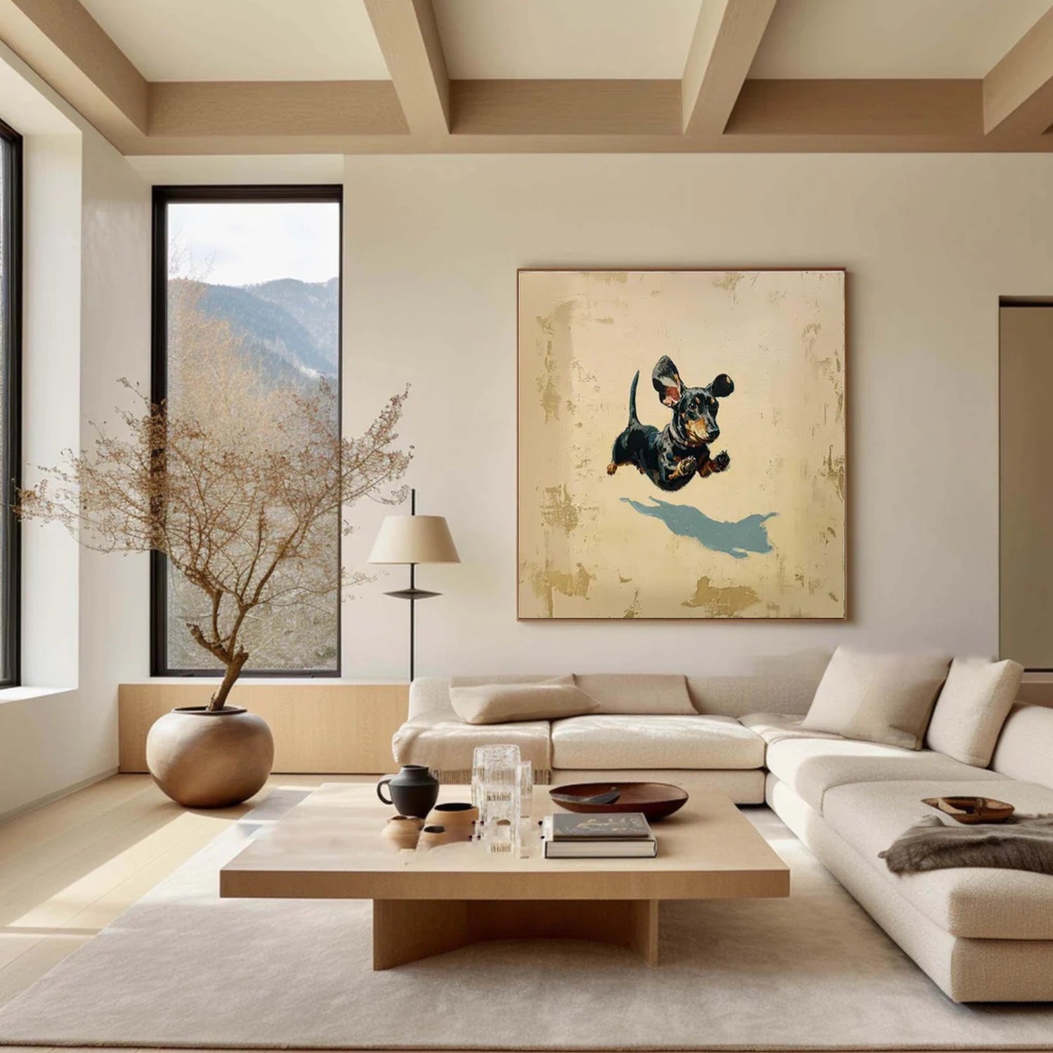 Abstract Animal Dog Canvas Art #DW102
