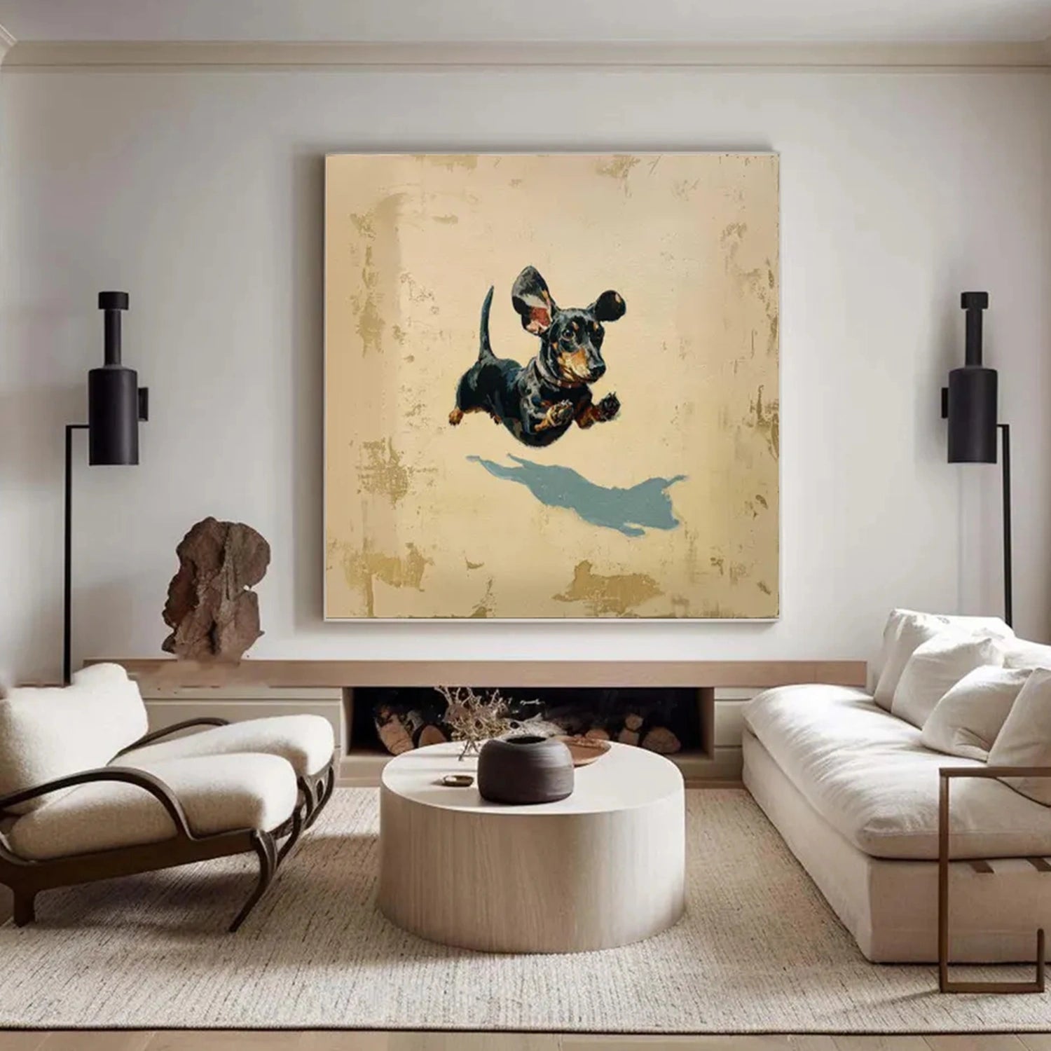 Abstract Animal Dog Canvas Art #DW102