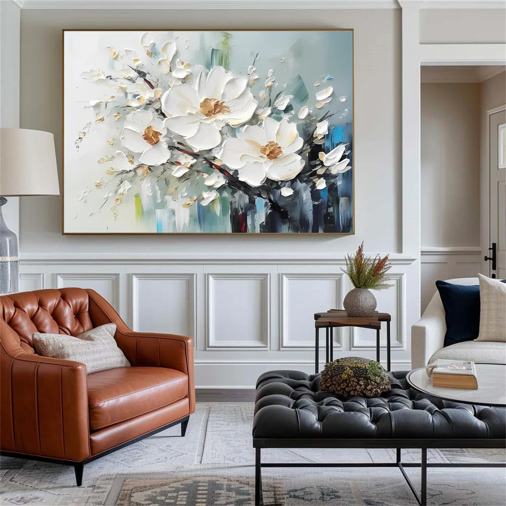 Abstract Flower And Tree Textured Canvas Art #MF062