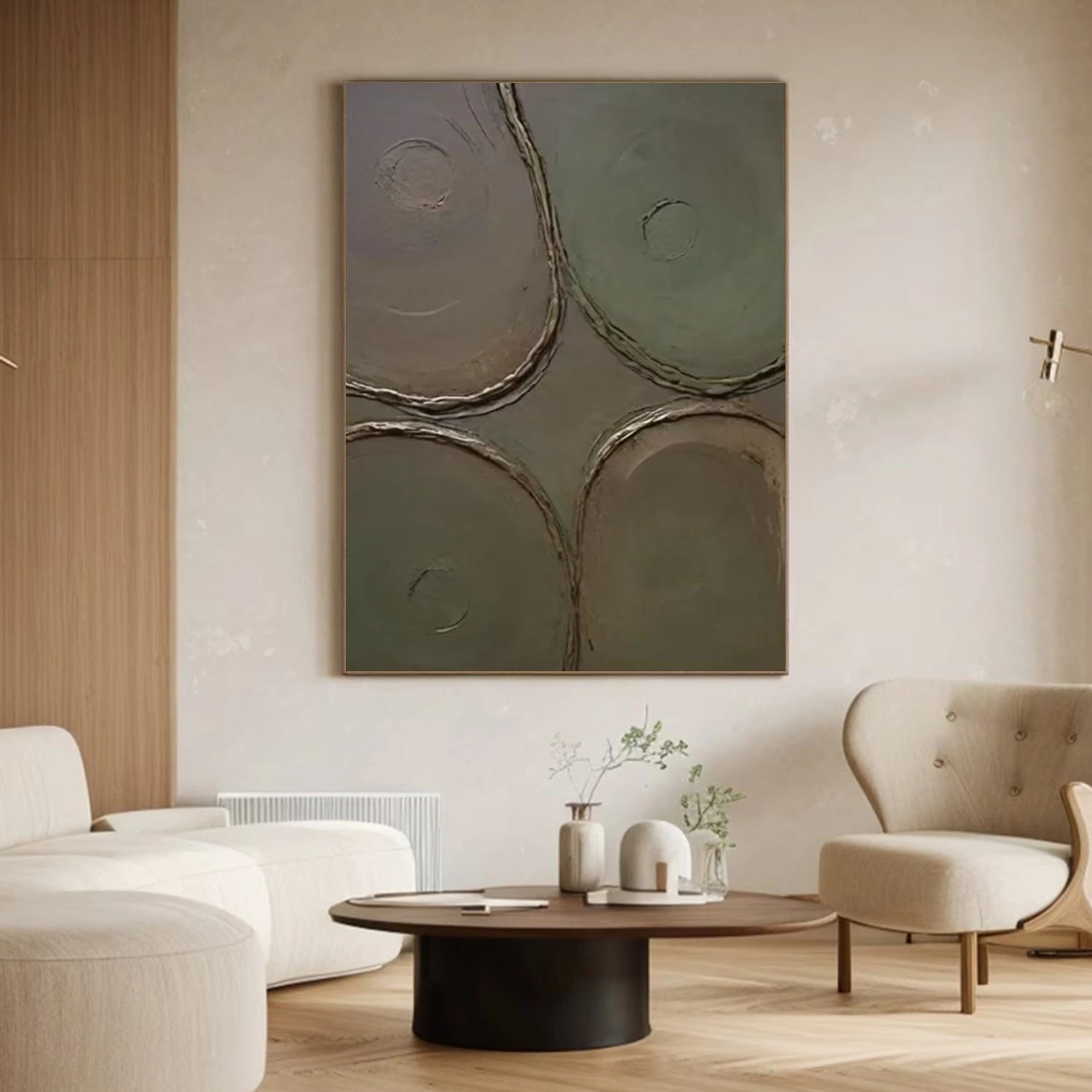 Green Minimalist Textured Canvas Art #WM112