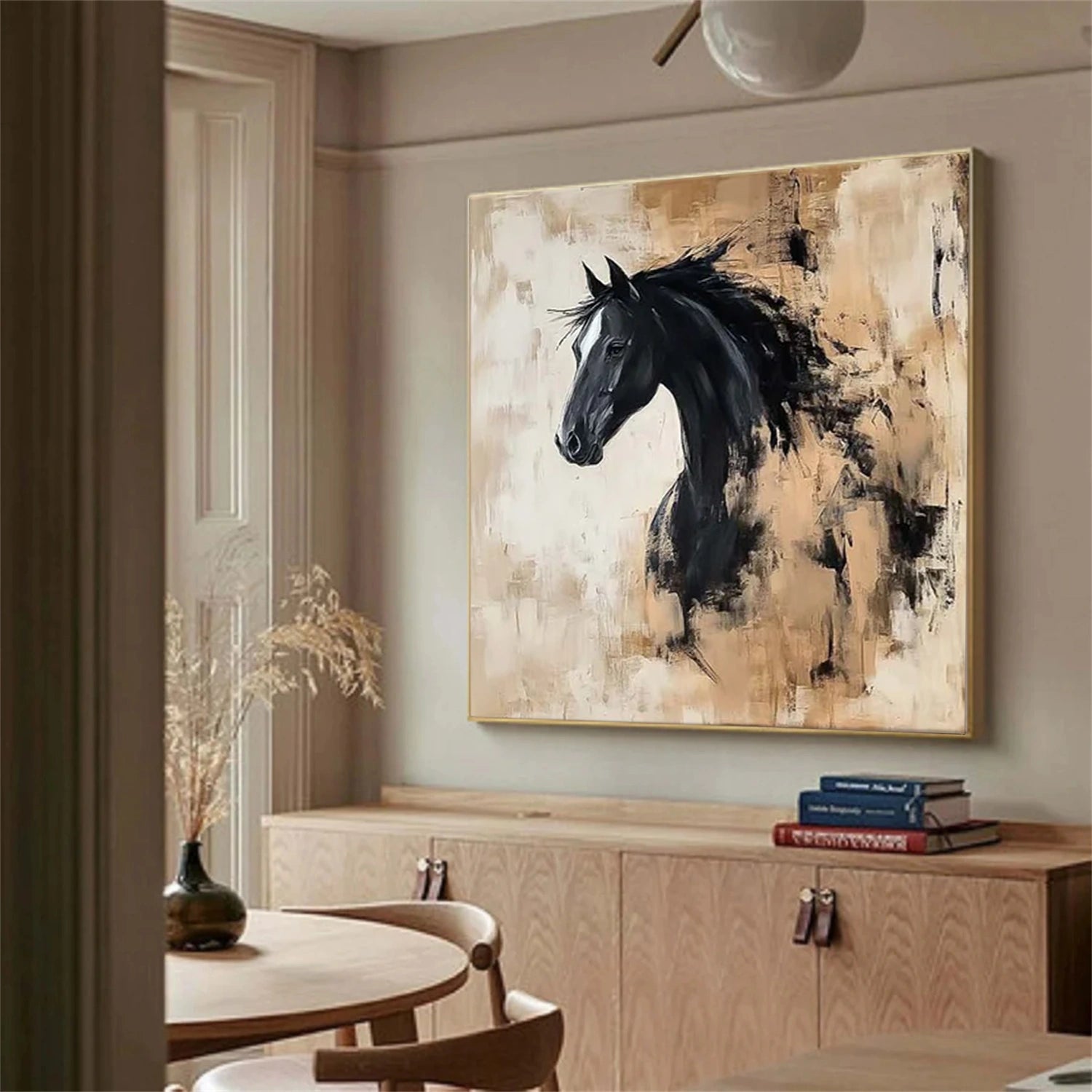 Abstract Animal Horse Canvas Art #DW095