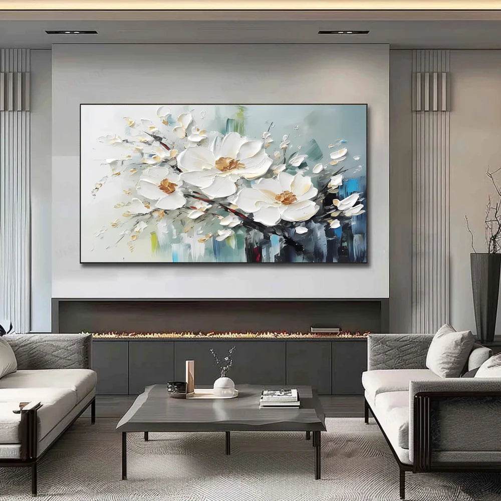 Abstract Flower And Tree Textured Canvas Art #MF062