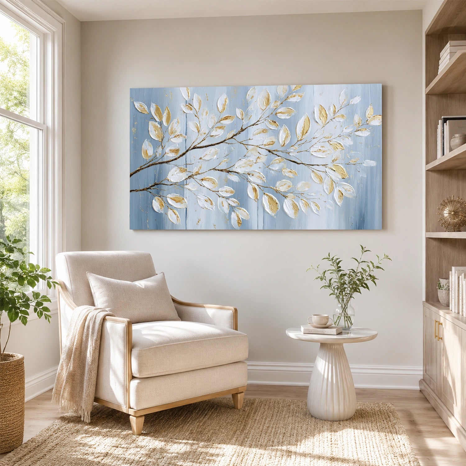 Abstract Flower And Tree Textured Canvas Art #MF200