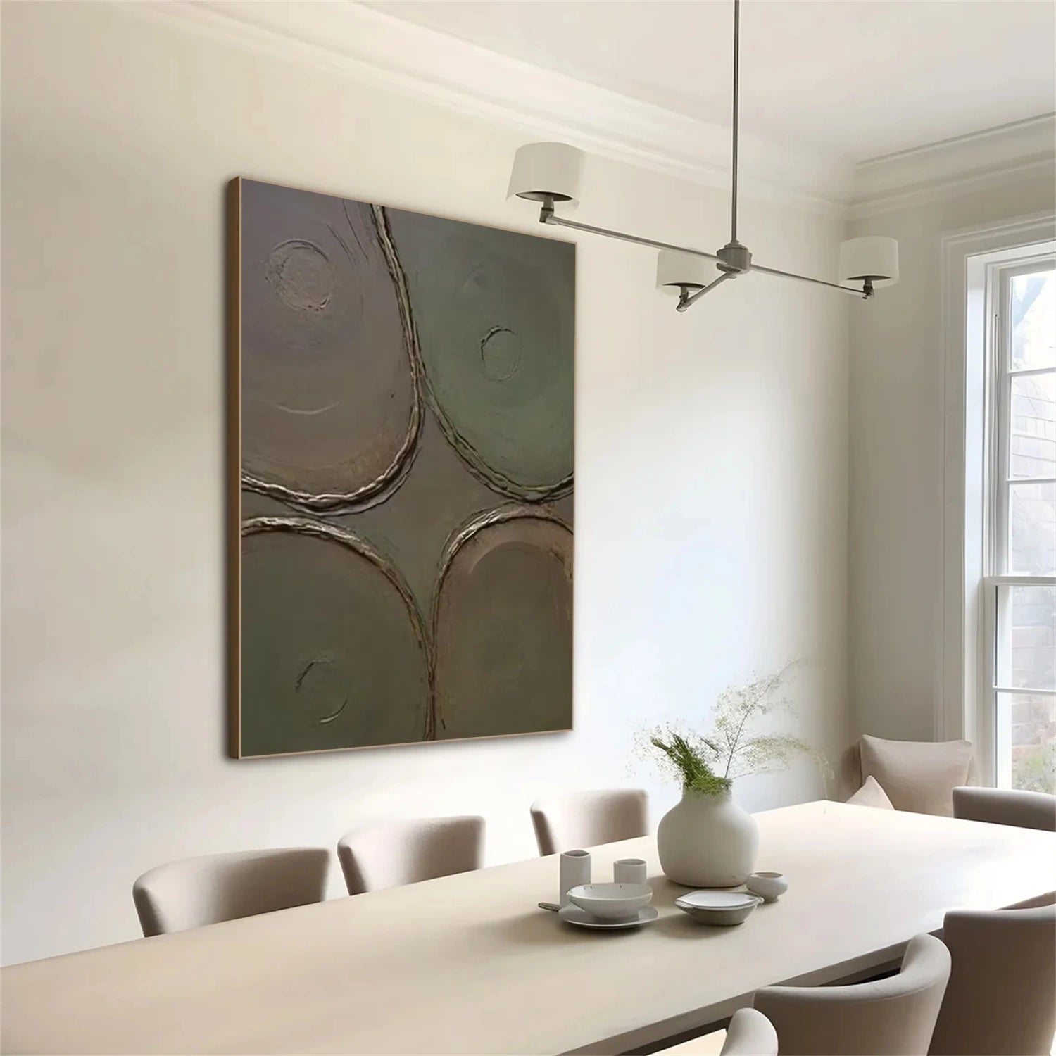 Green Minimalist Textured Canvas Art #WM112