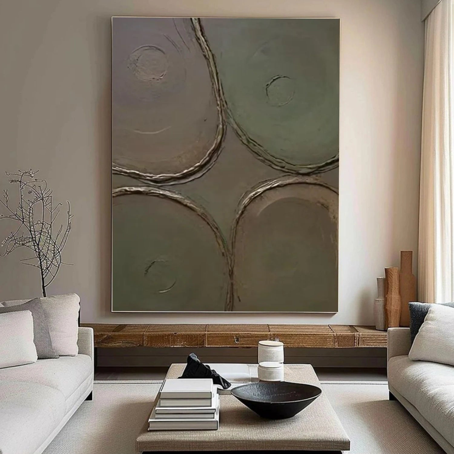 Green Minimalist Textured Canvas Art #WM112