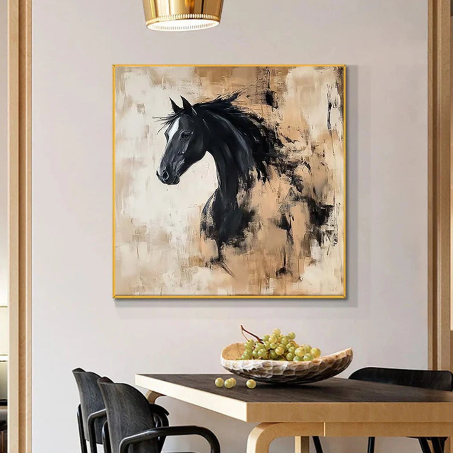 Abstract Animal Horse Canvas Art #DW095