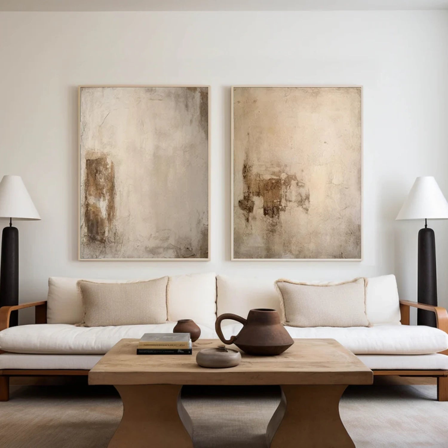Beige and Brown Wabi Sabi Wall Art Set of 2 #VS153