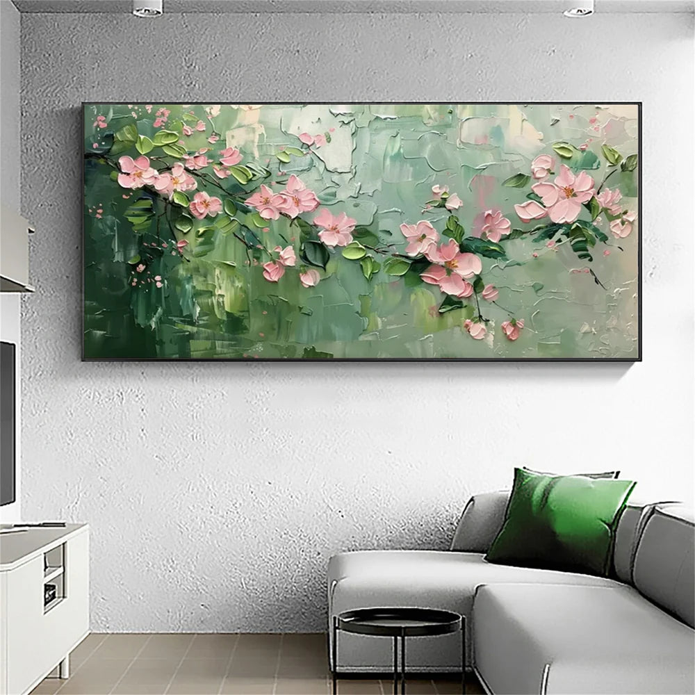 Abstract Flower And Tree Textured Canvas Art #MF033