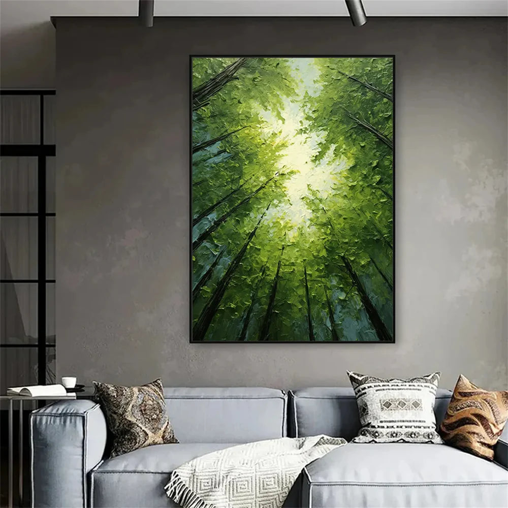 Green Abstract Flower And Tree Canvas Art #MF066