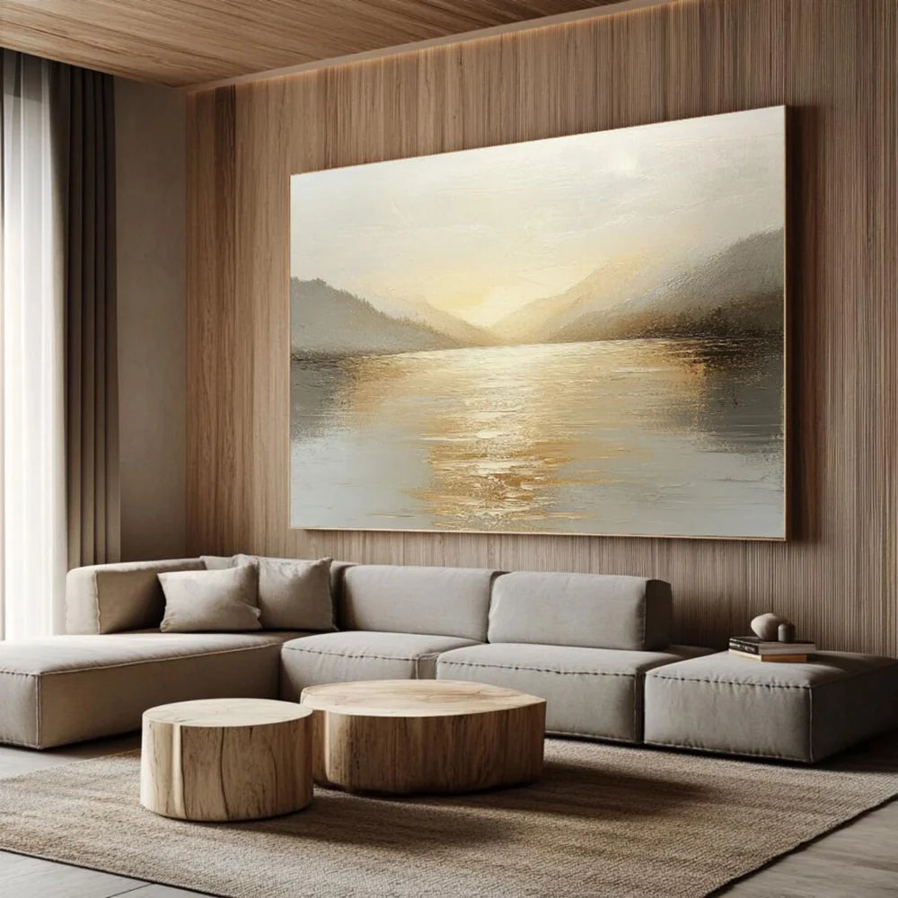 Abstract Ocean And Sky Textured Canvas Art # OC012