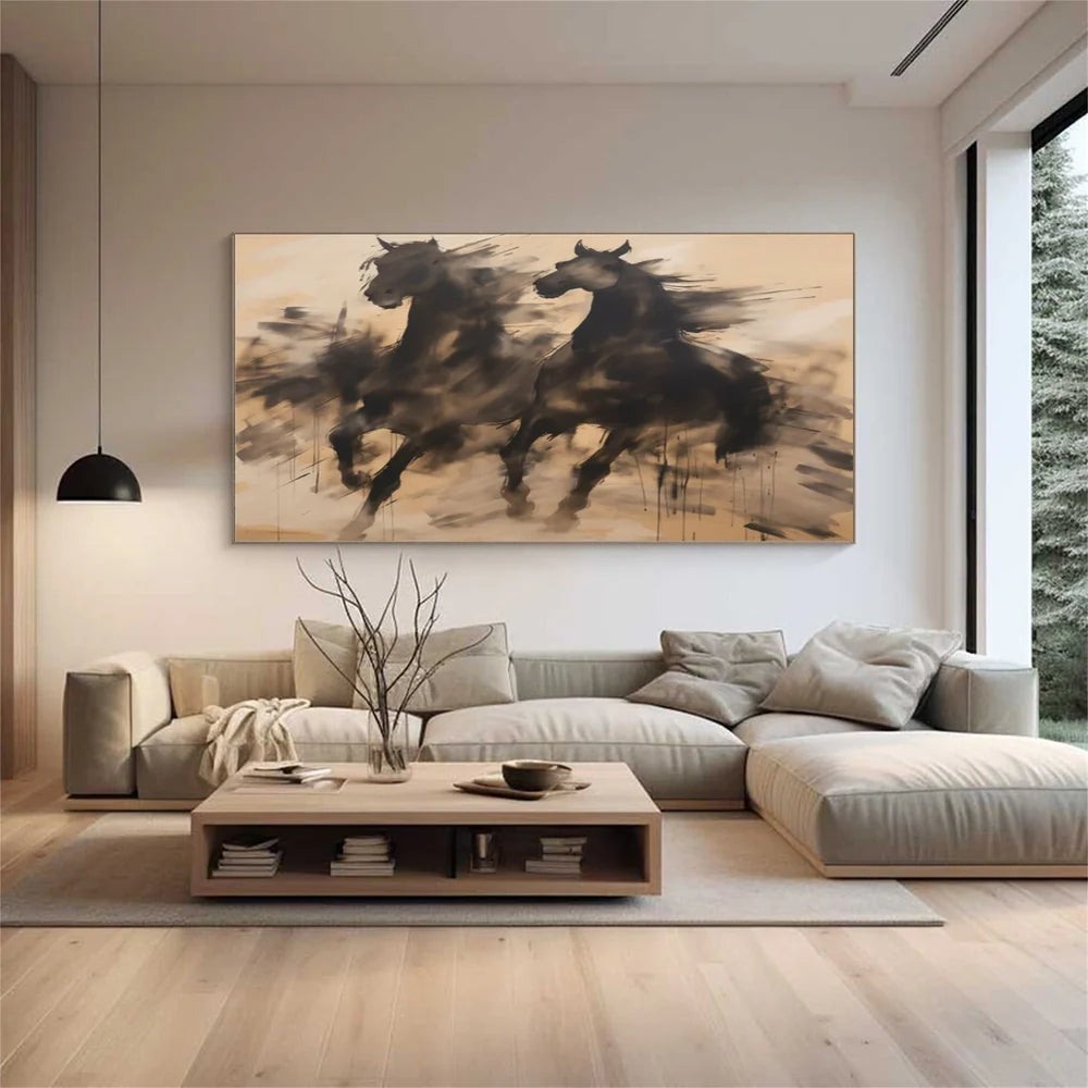 Abstract Animal Horse Canvas Art #DW051