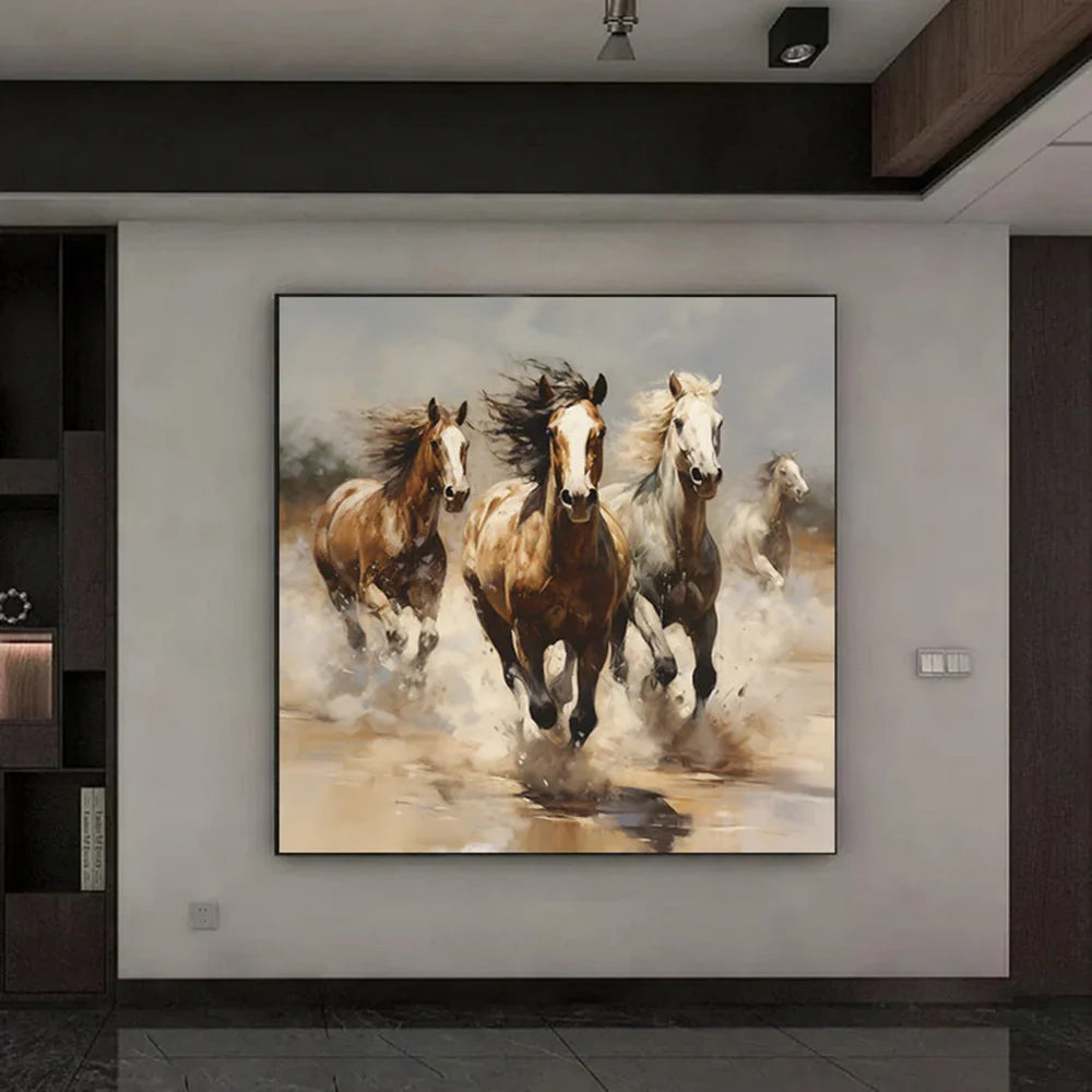 Abstract Animal Horse Canvas Art #DW058