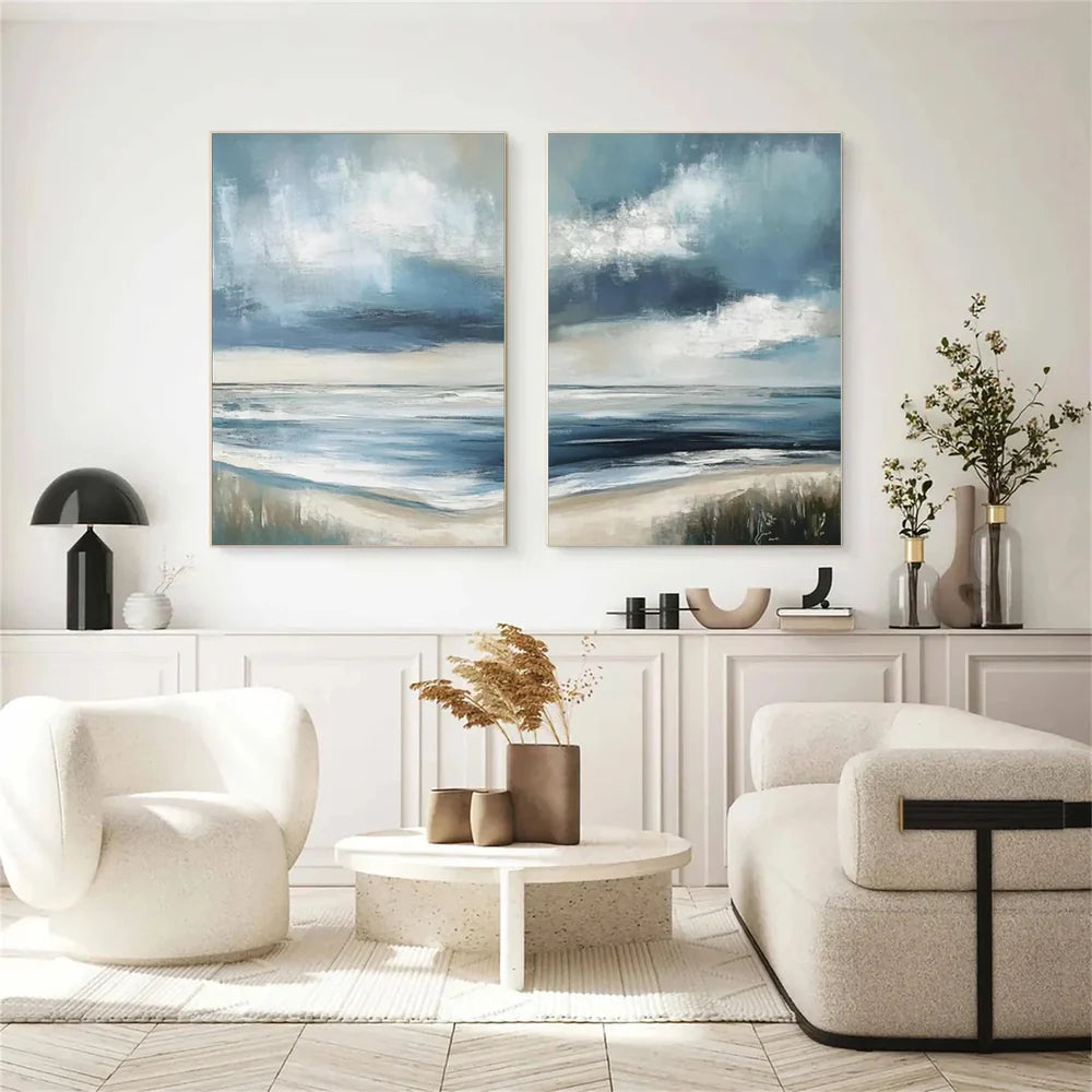 Abstract Ocean And Sky Canvas Art Set of 2 #OC023