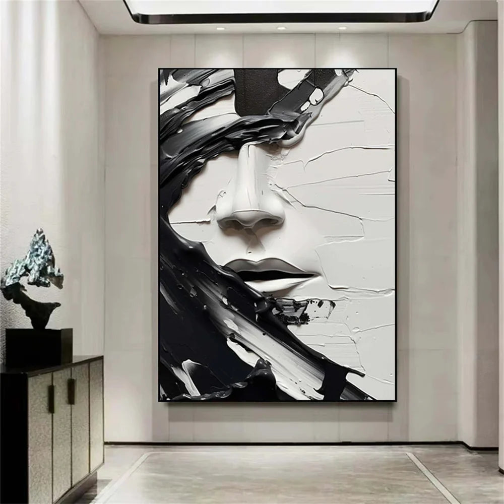 Abstract Portrait Textured Wall Art # LA004