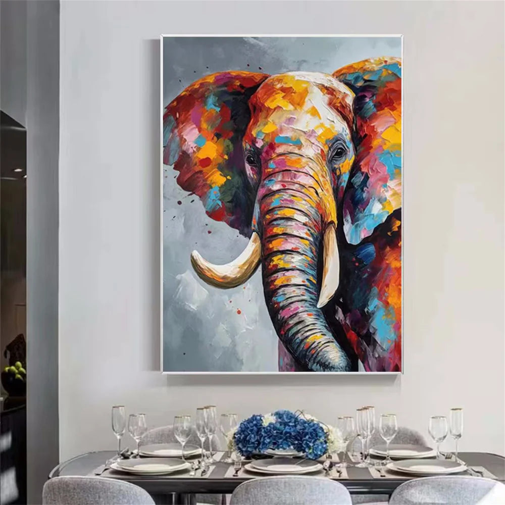 Colorful Abstract Animal Canvas Art #DW034