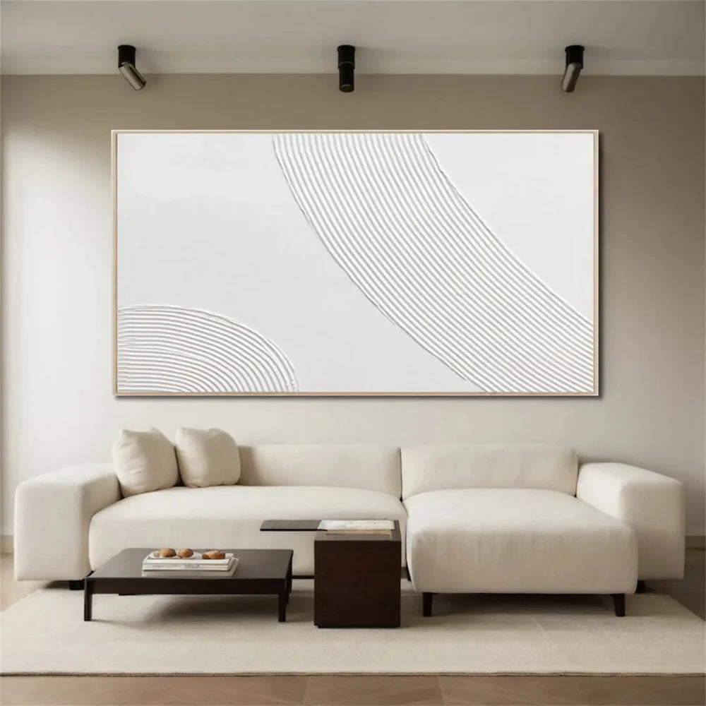 White Minimalist Textured Wall Art #WM061