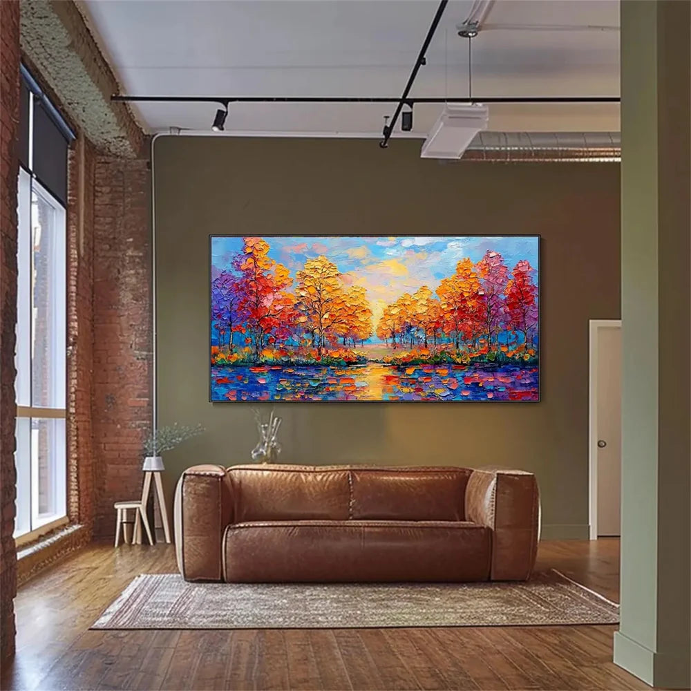 Abstract Flower And Tree Textured Canvas Art #MF032