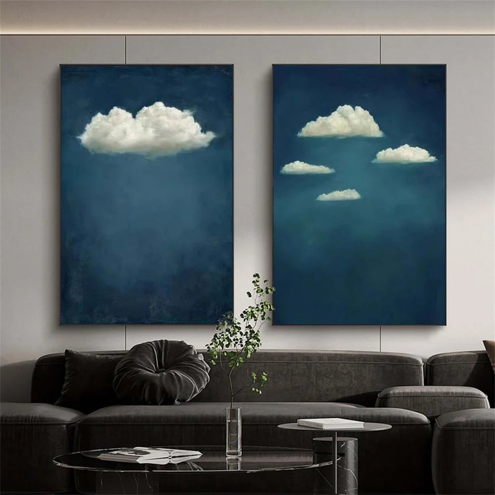 Abstract Ocean And Sky Set of 2 Canvas Art #OC066