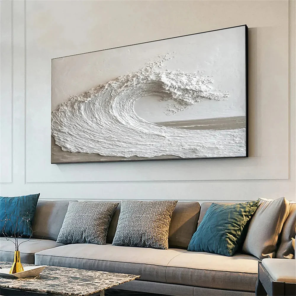 Minimalist Ocean And Sky Textured Canvas Art #OC027