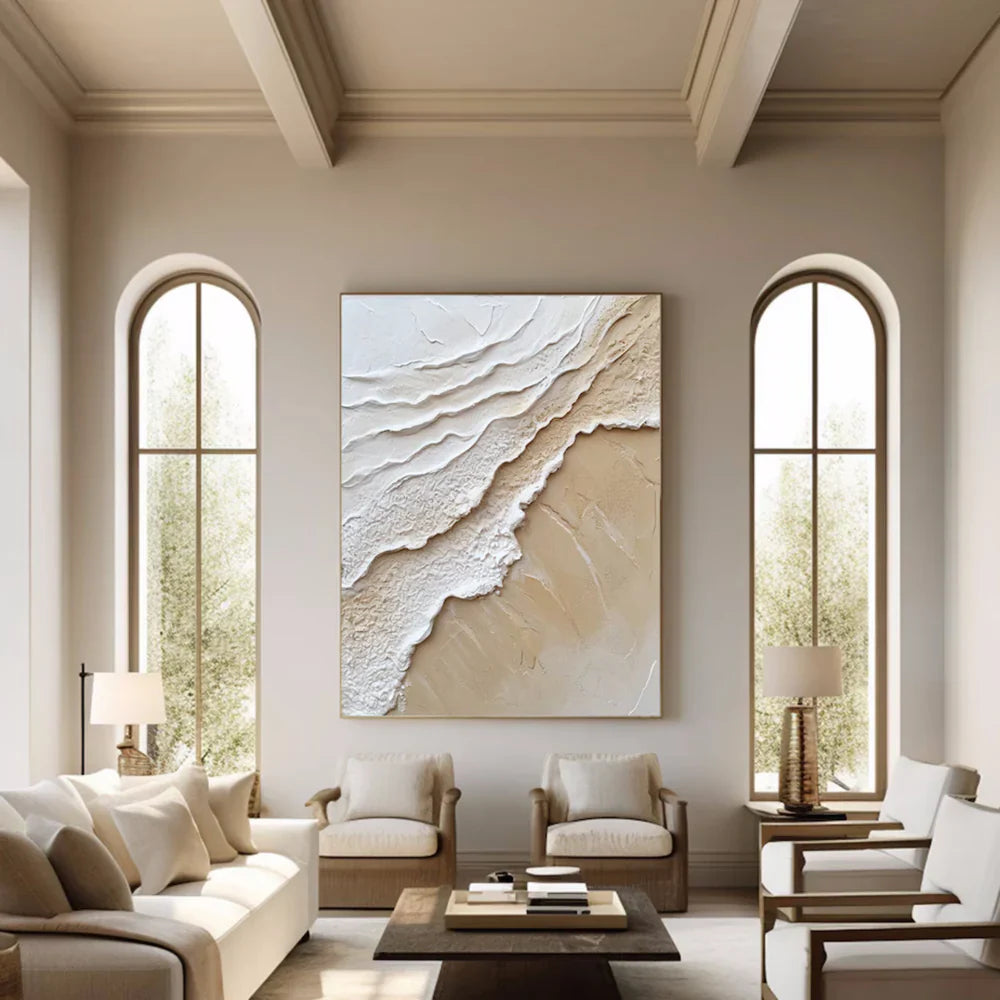 Minimalist Ocean And Sky Textured Canvas Art #OC006